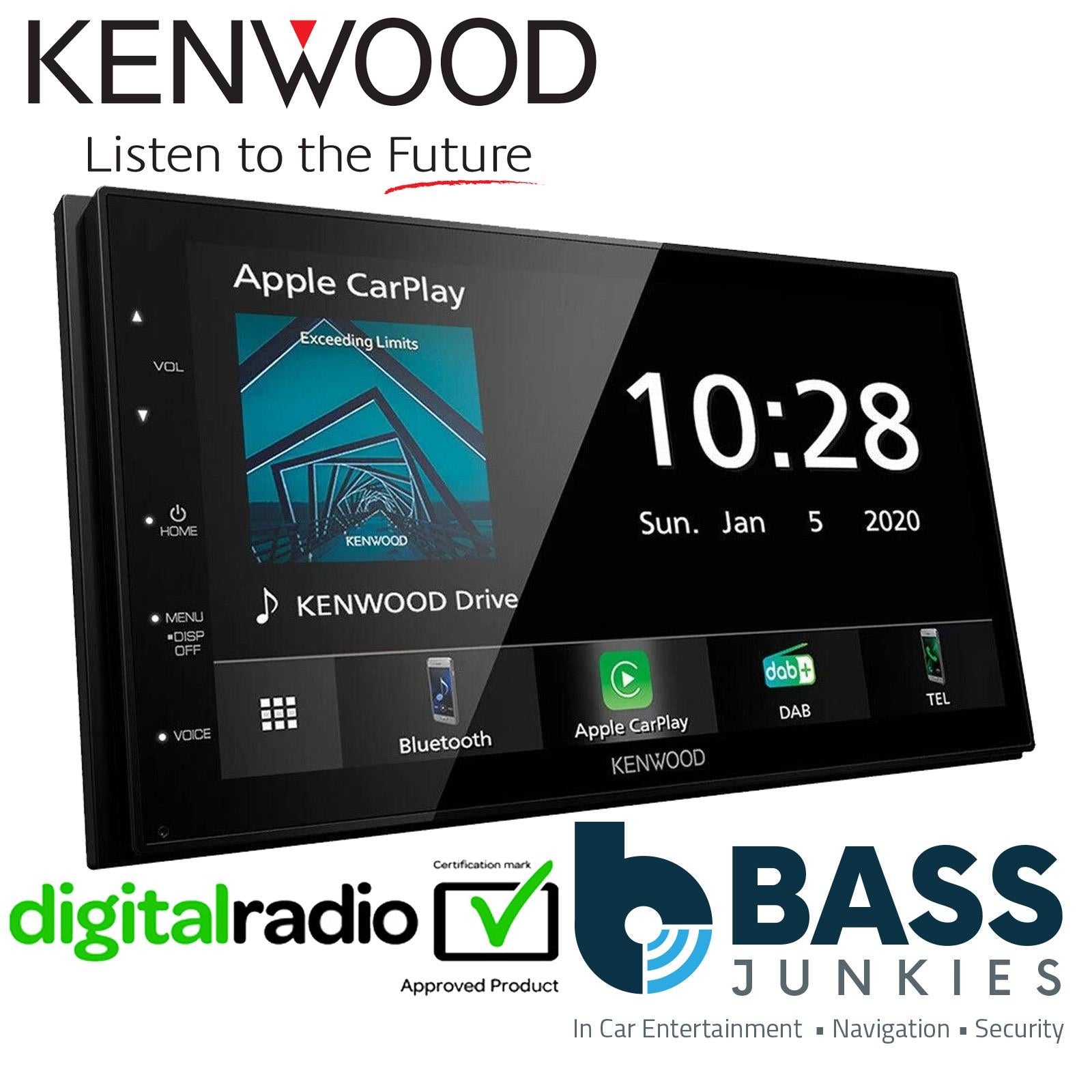 Kenwood DMX5020DABS - 6.8" DAB Bluetooth Android Auto CarPlay Car Stereo Screen