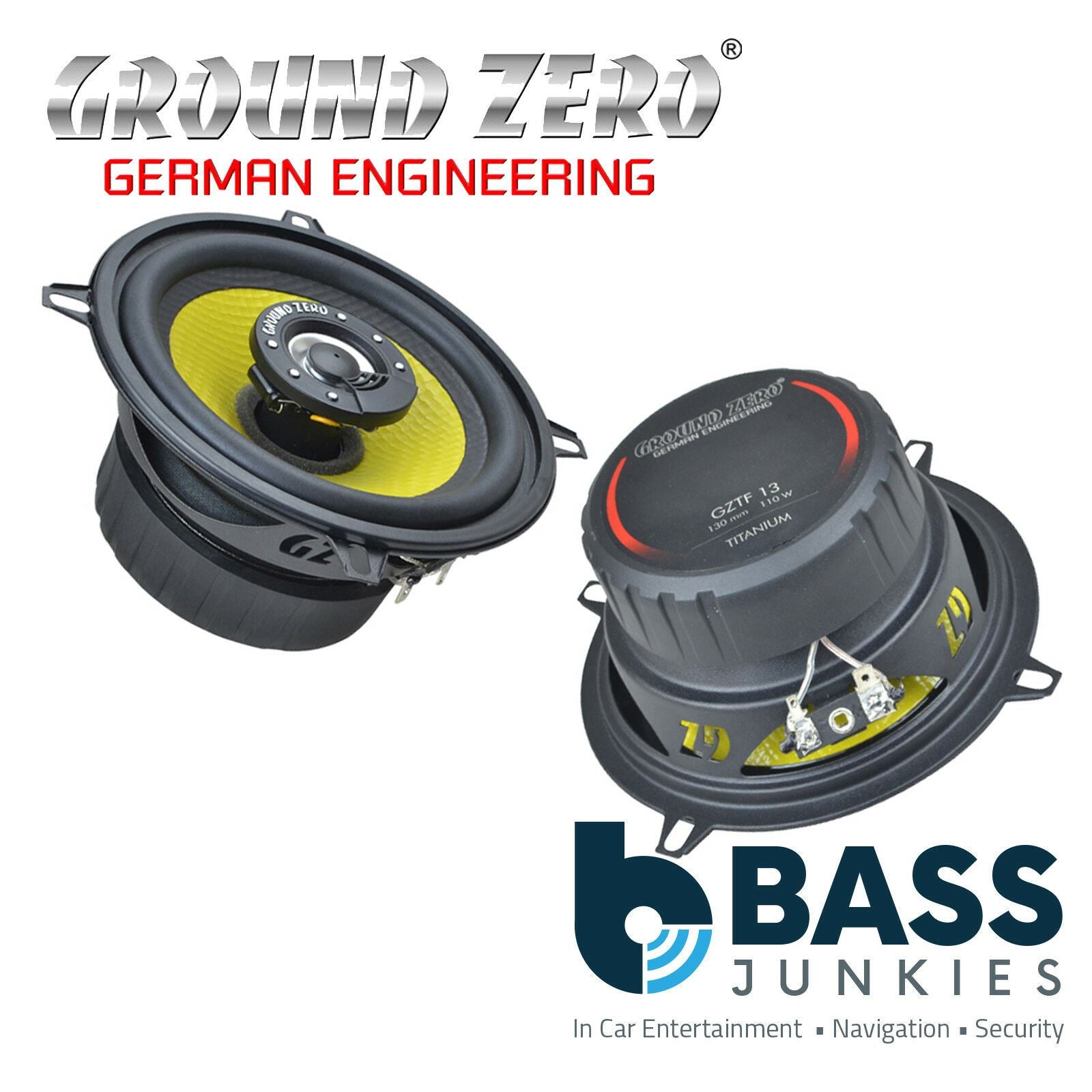 Ground Zero GZTF 13 - 5.25" 13cm 110 Watts 3-Ohm 2-Way Coaxial Car Speakers