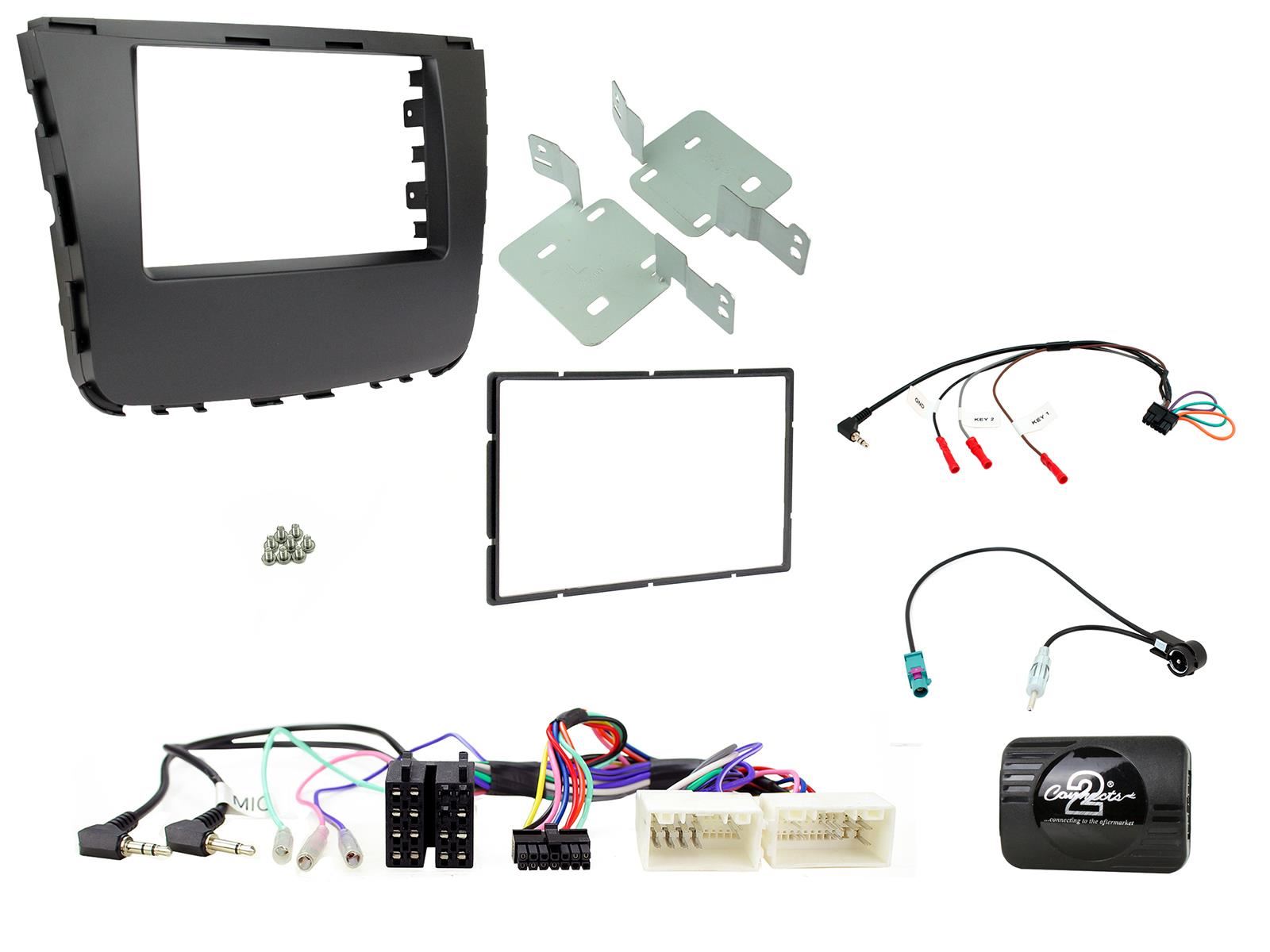 Grundig 6.8" Apple Android Double Din Stereo Fitting Kit + Steering Wheel Stalk Controls to fit SsangYong Musso 2018-21