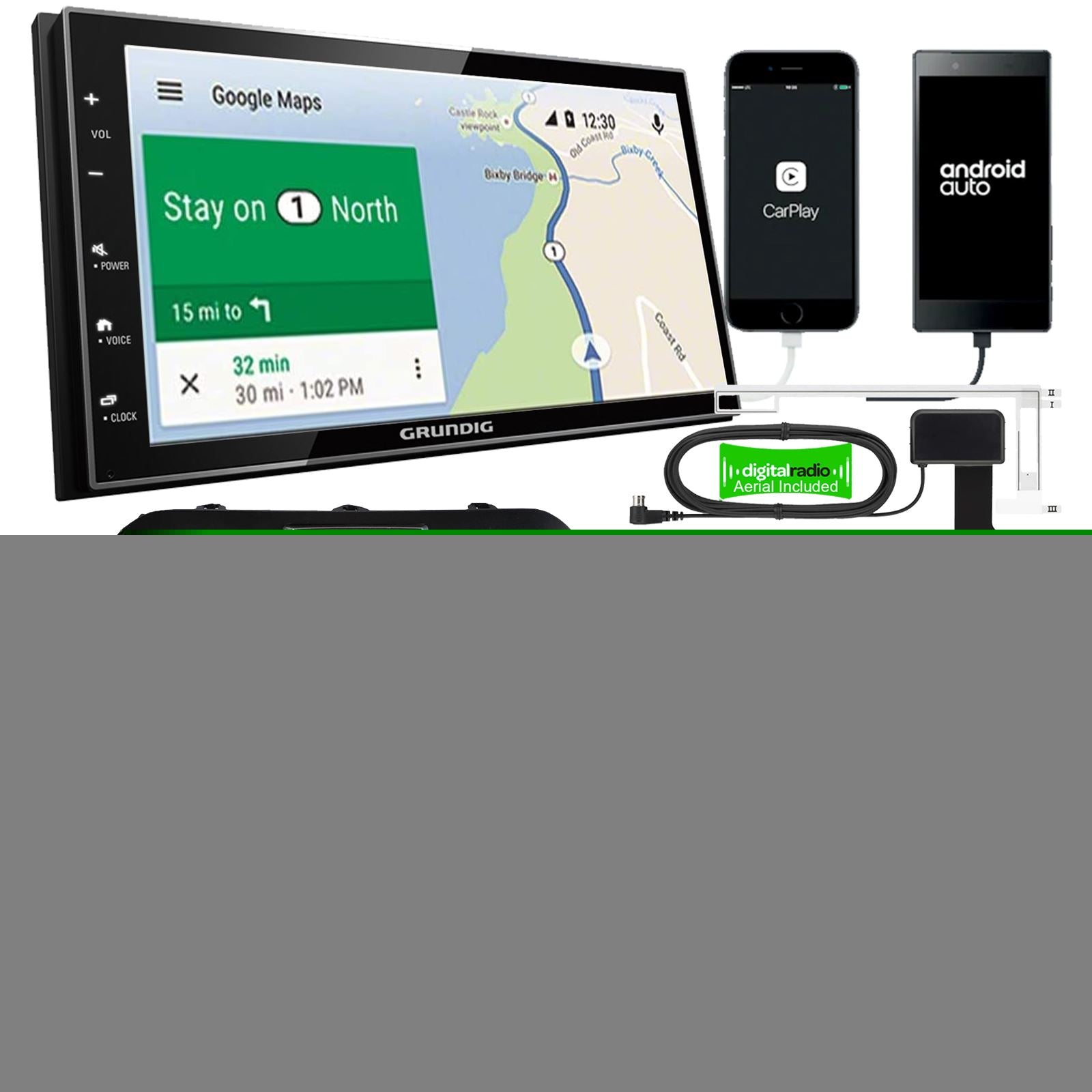 Grundig 6.8" Apple Android Double Din Stereo Fitting Kit + Steering Wheel Stalk Controls to fit Chevrolet SS 2013-16 | Holden Commodore 2013-17