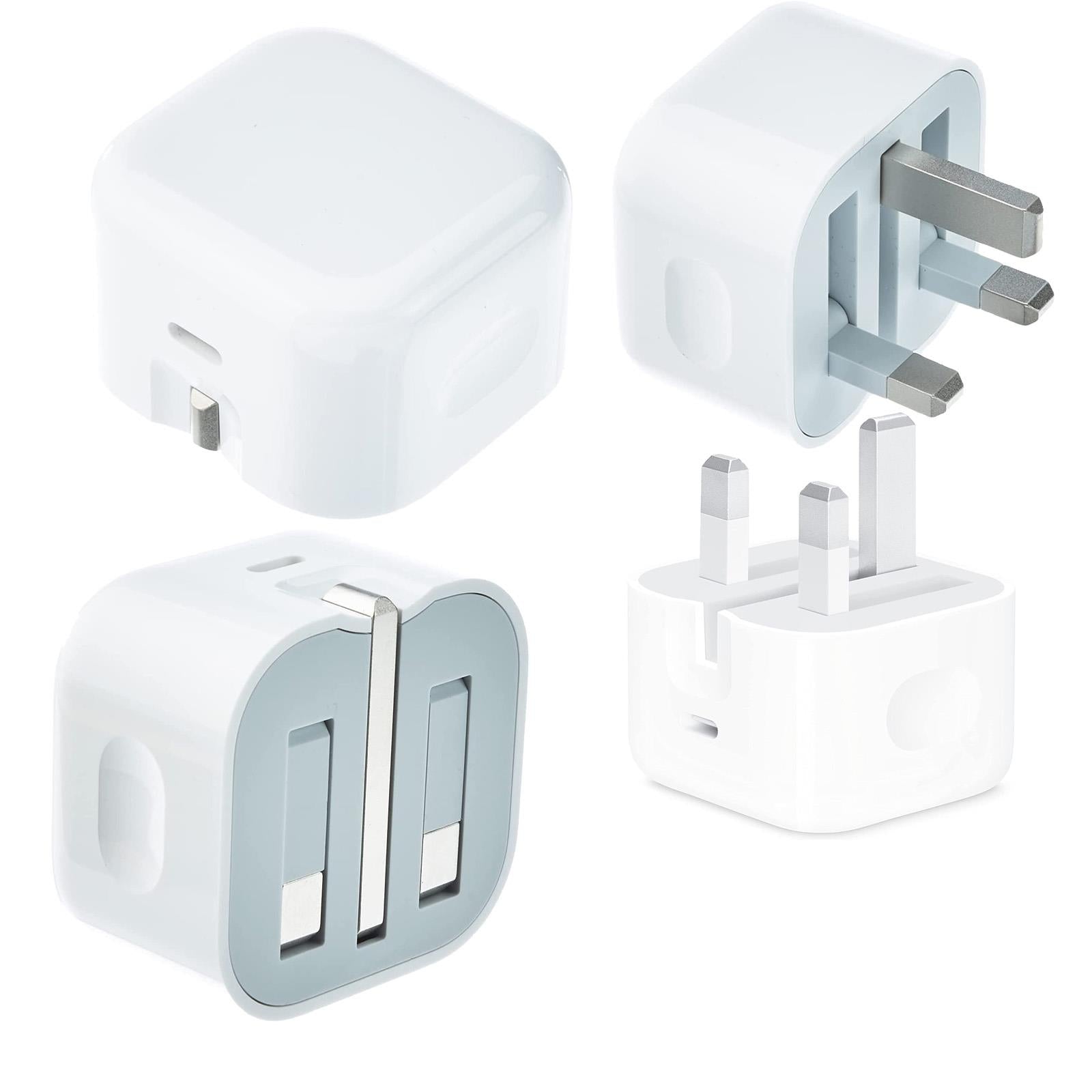 USB-C to Lightning Fast PD Charging Cable Lead / USB-C UK Plug for Apple iPhone 8 + 20w Fast Charger