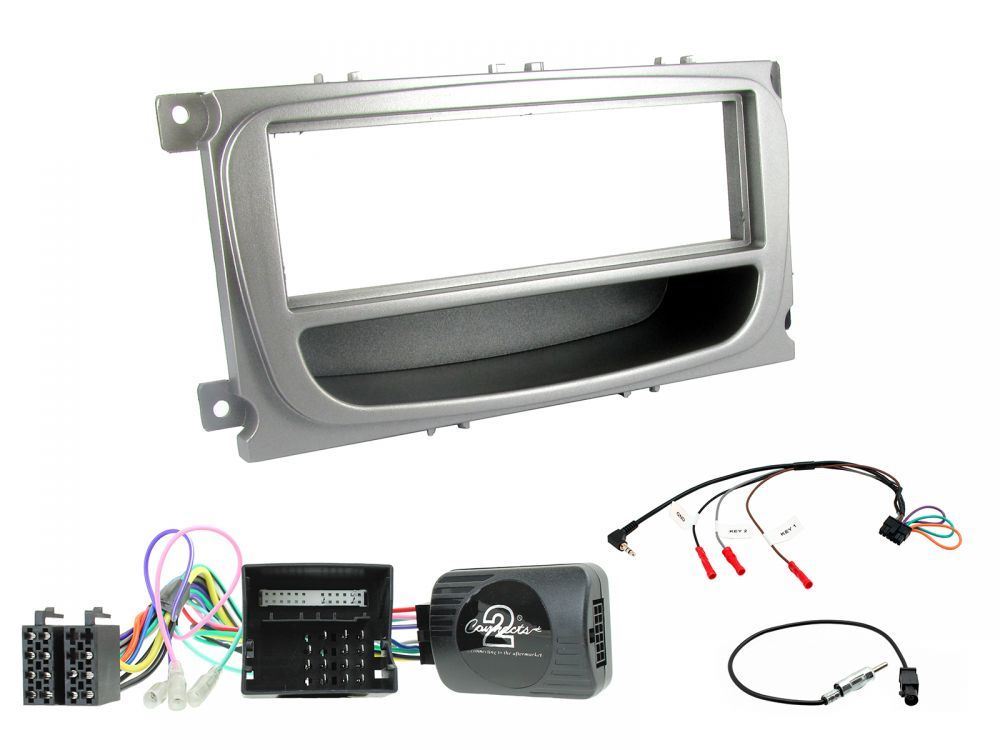 Connects 2 CTKFD60 - Ford Focus Mk2.5 2008 - 2011 Single Din Facia & Steering wheel Interface Fitting Installation Kit (Silver Facia Panel)