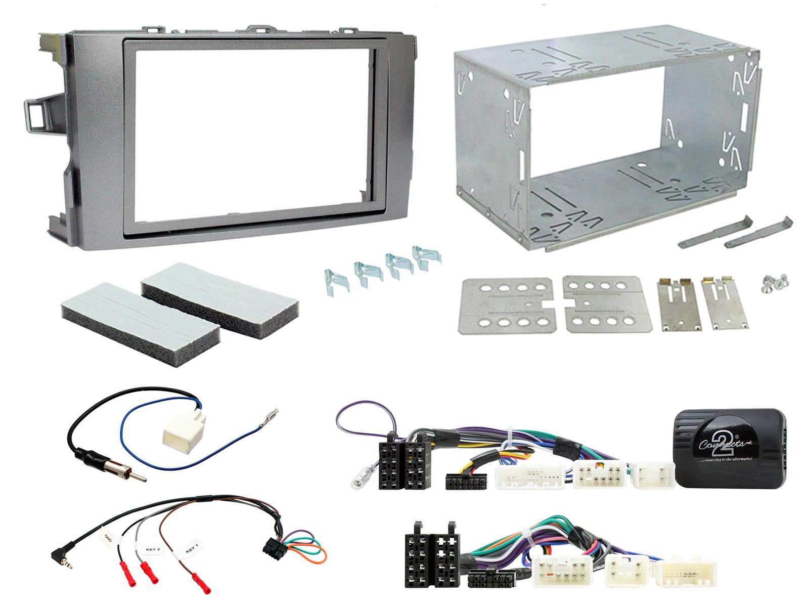 Grundig 6.8" Apple Android Double Din Stereo Fitting Kit + Steering Wheel Stalk Controls to fit Toyota Auris 2007-12