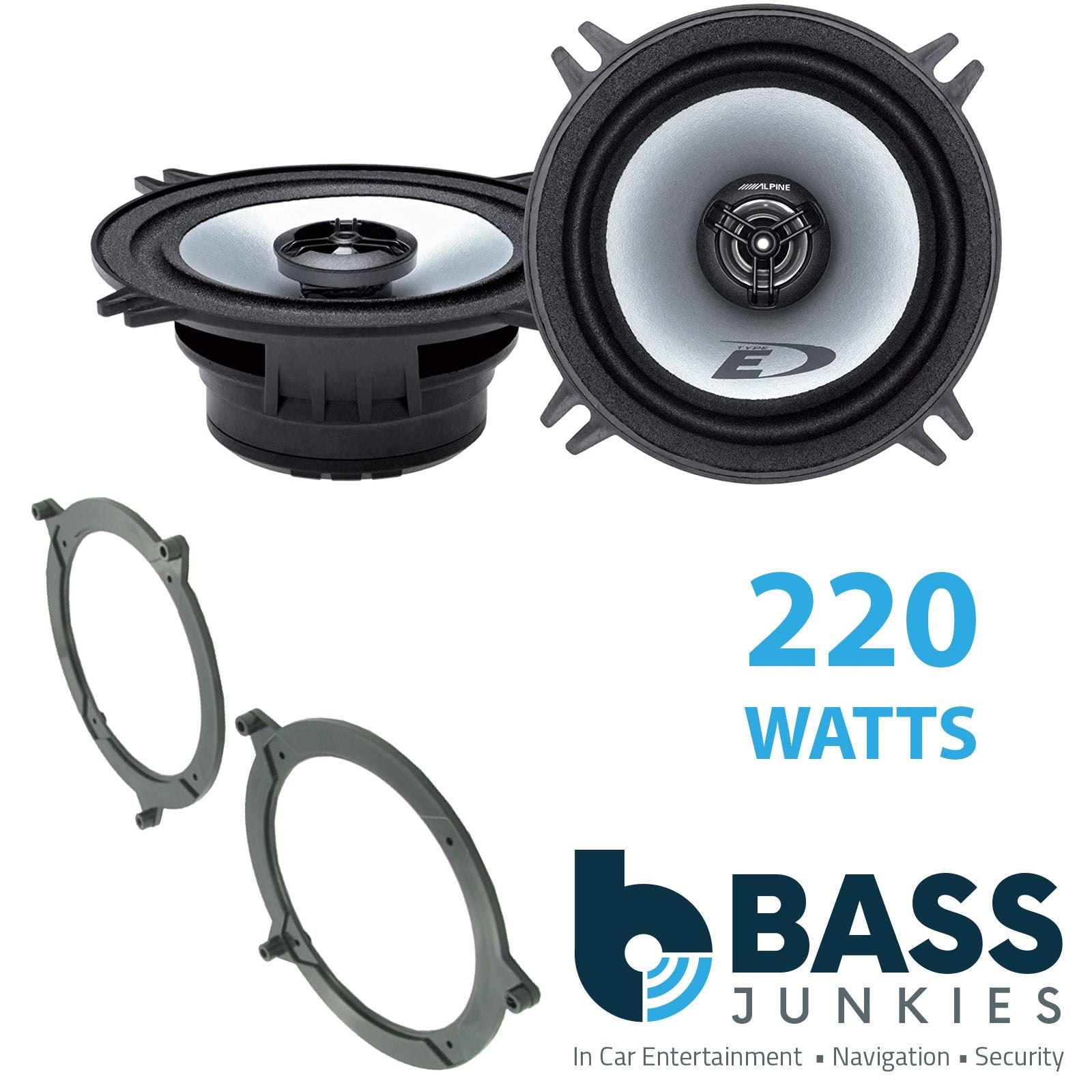 Alpine SXE-1325S 2-Way 130mm/13cm/5.25" Coaxial Speakers (Per Pair 400 Watts) Fits BMW 3-Series 1999-05