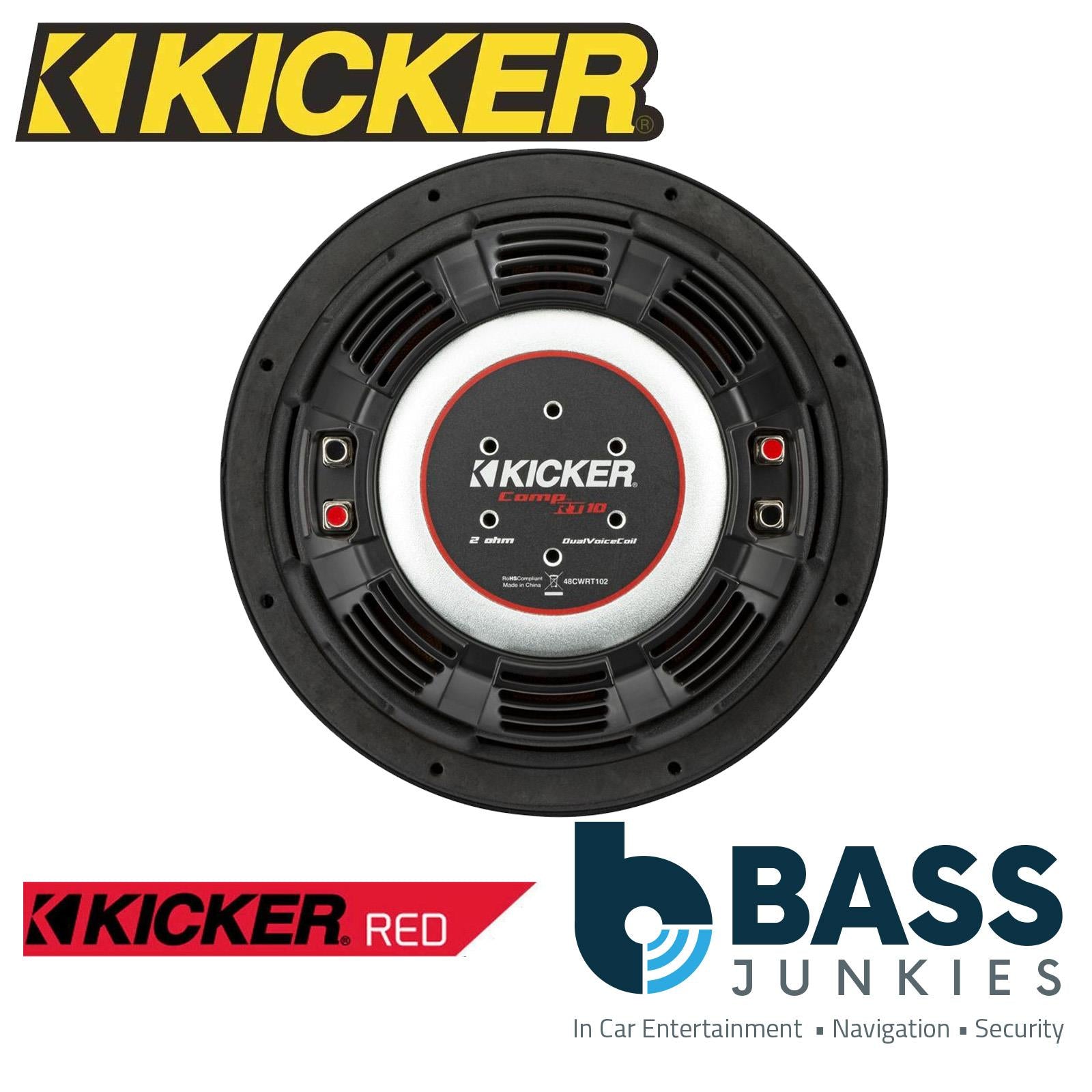 KICKER 48CWRT102 10" 25cm 800 Watts Dual Voice Coil Car Van Boot Sub Subwoofer