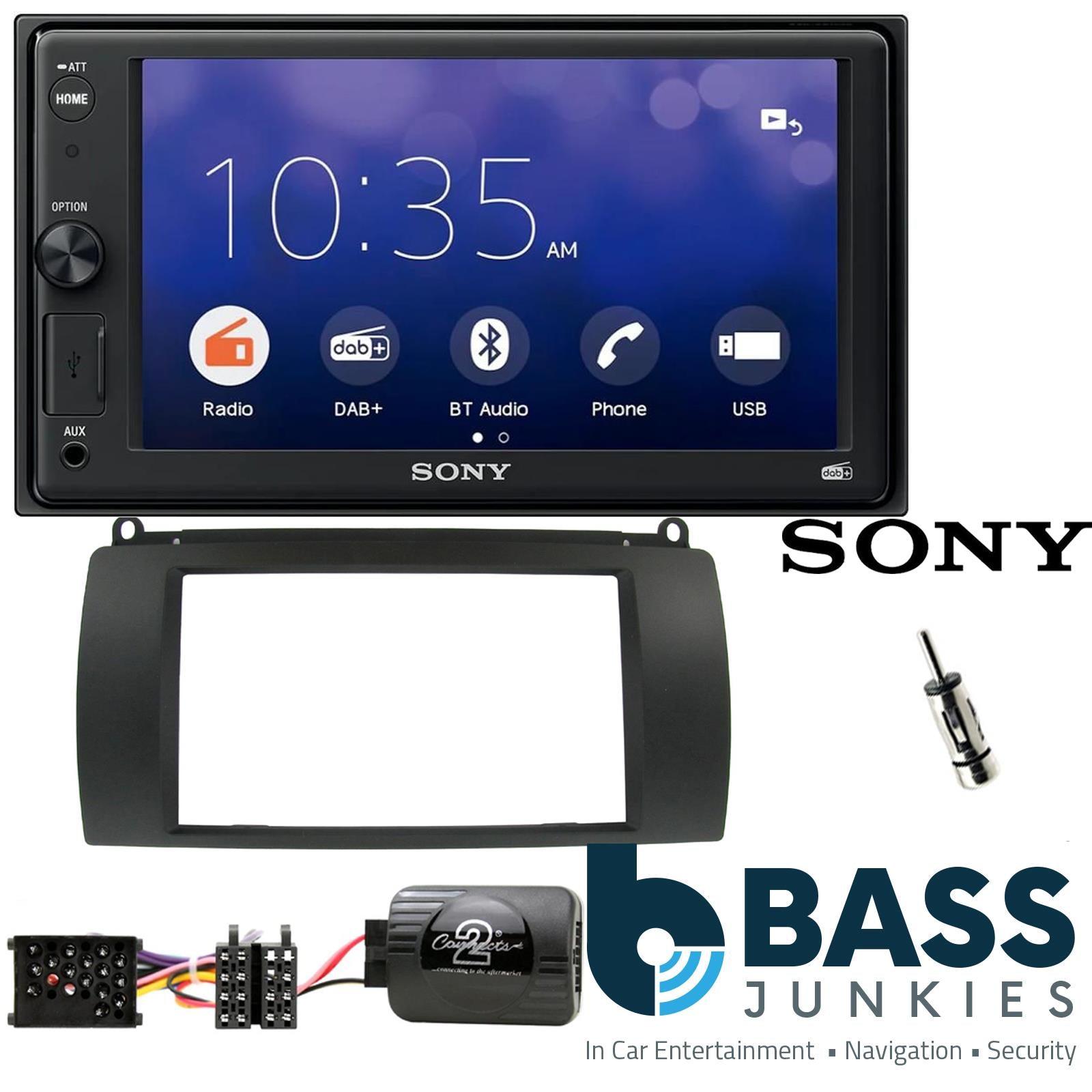SONY XAV-1550D DAB+ Smart Bluetooth Car Radio + Stereo fitting kit + Steering Wheel Controls Loom for Rover 75 2000-2005