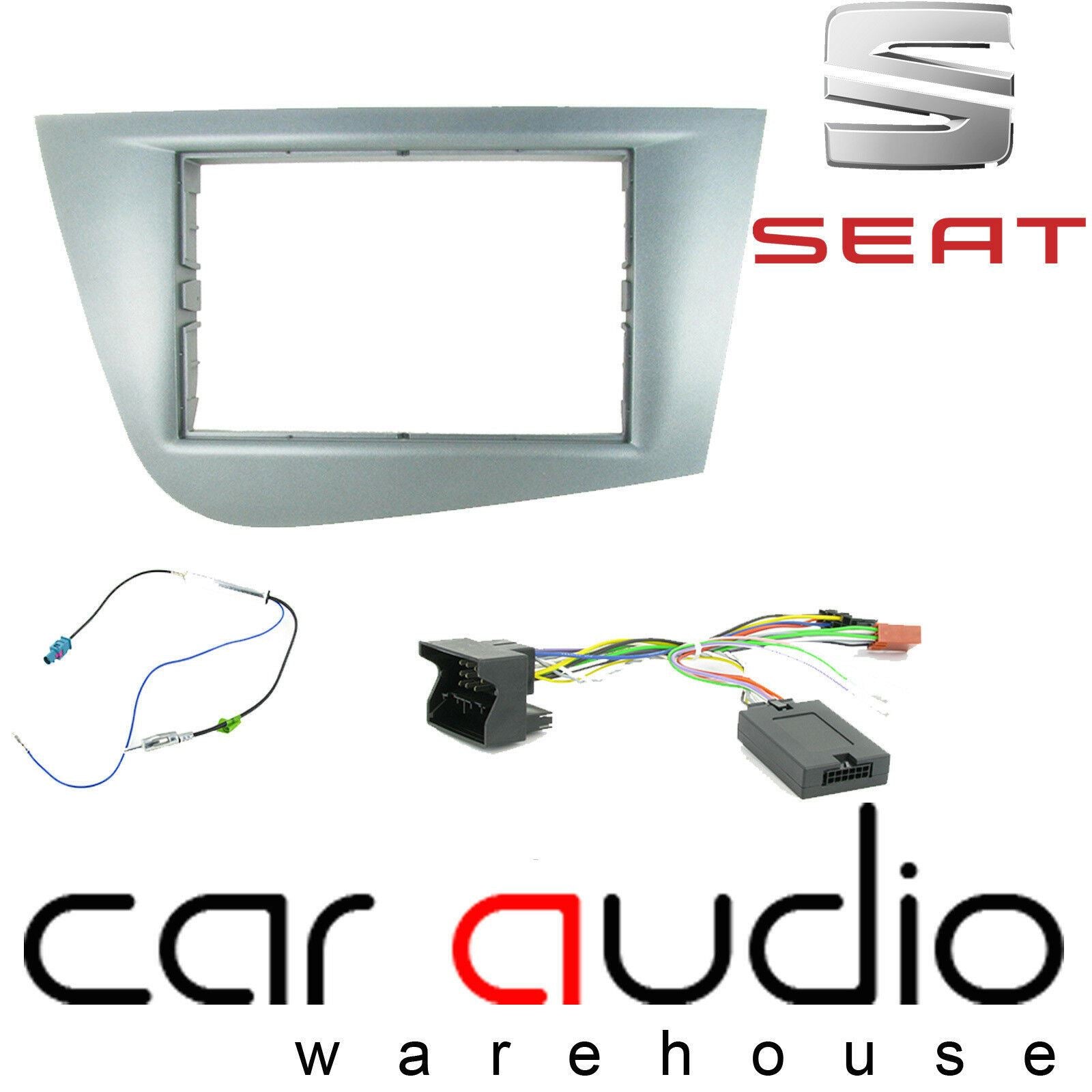Connects2 CTKST05 - Seat Leon 2005 - 2012 Double Din Fascia & Steering Wheel Interface Installation Kit