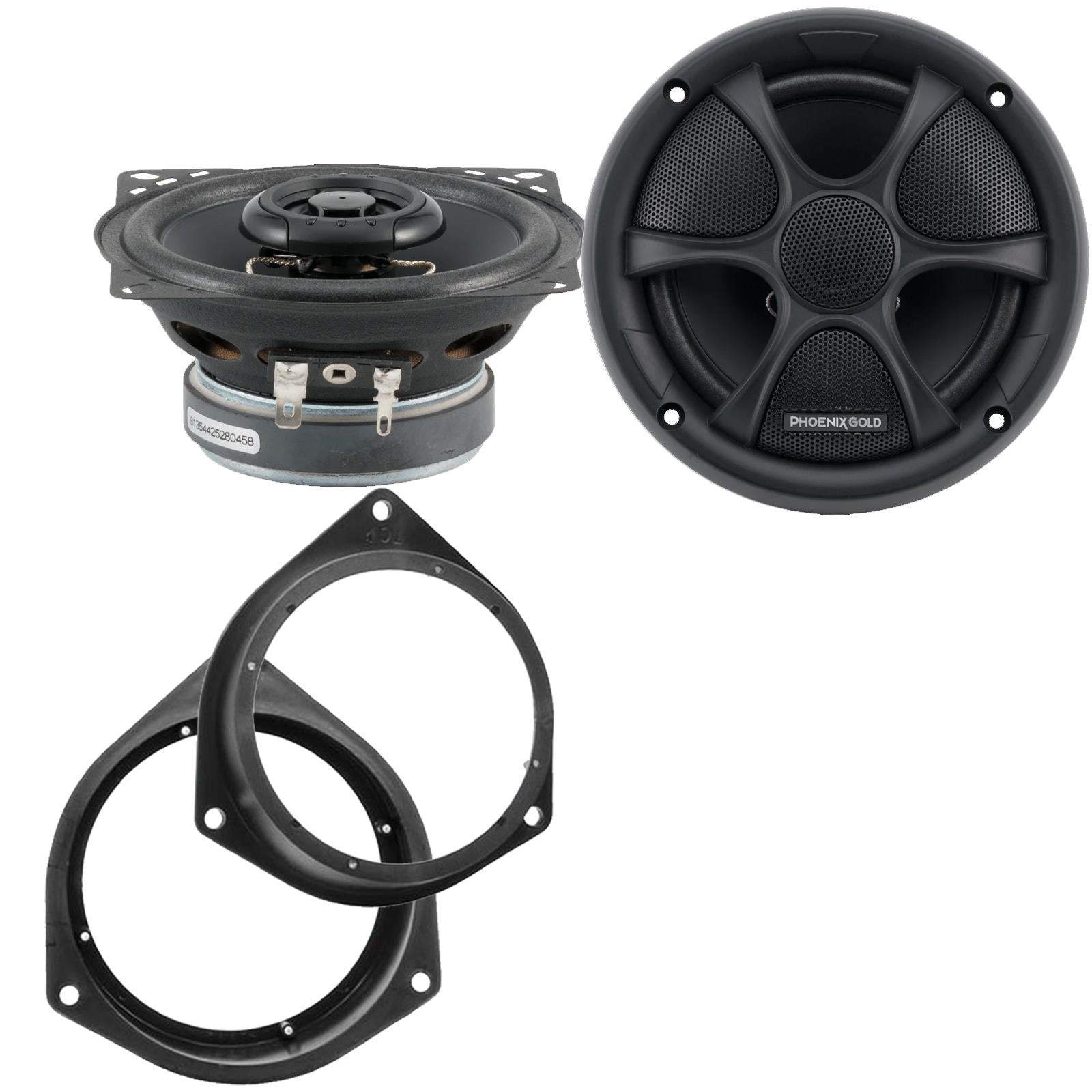 Phoenix Gold RX4CX 100mm/10cm/4" 2-Way Coaxial Car speakers (Per Pair Max 160|80 watts RMS) Fits Peugeot Bipper 2008-12