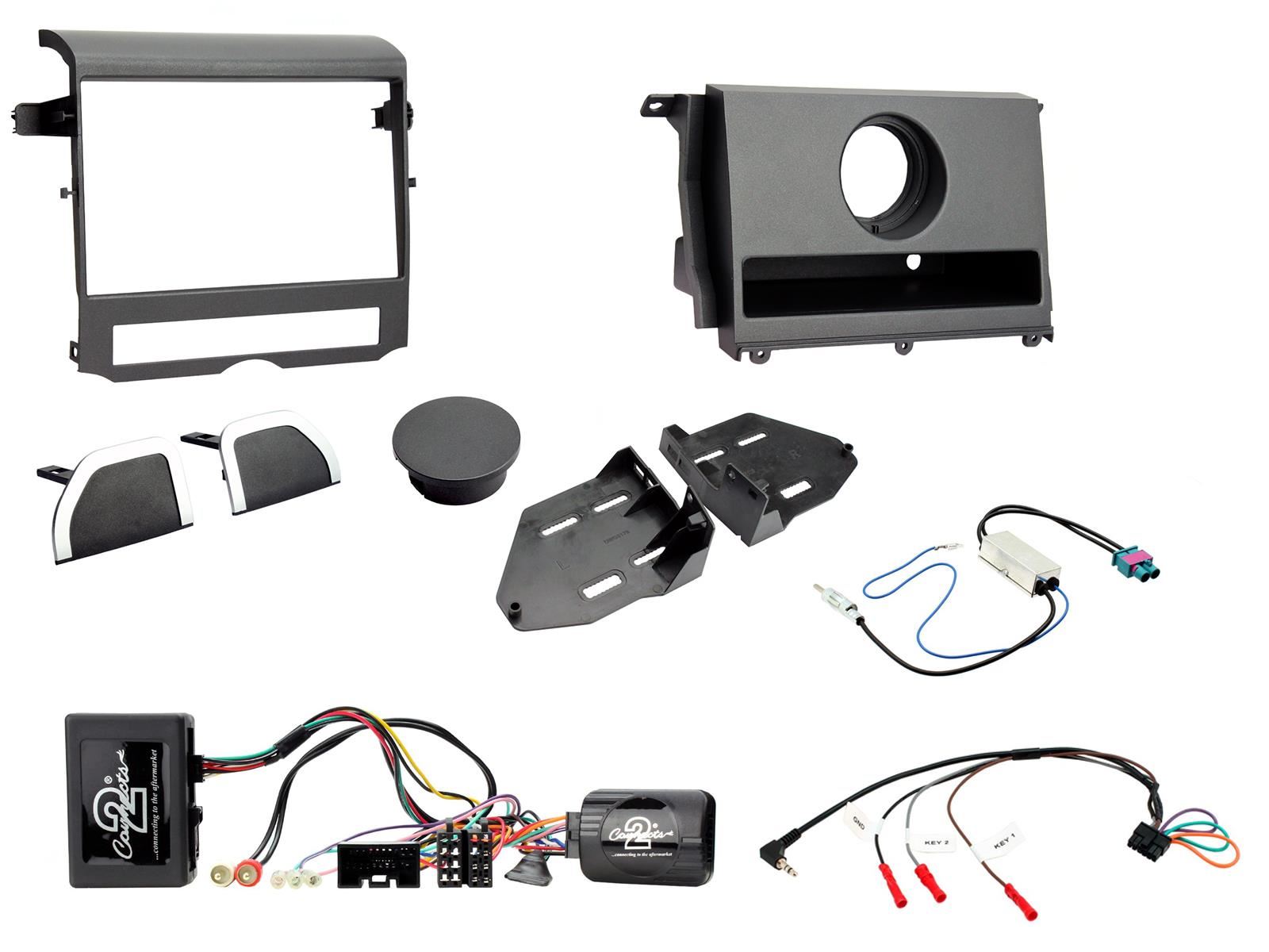 Grundig 6.8" Apple Android Double Din Stereo Fitting Kit + Steering Wheel Stalk Controls to fit Land Rover Discovery 09-11