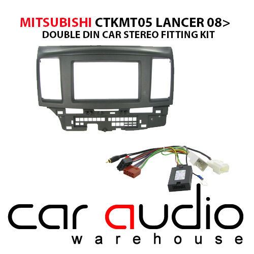 Connects2 CTKMT05 - Mitsubishi Lancer 2008 - 2010 Double Din Fascia & Steering Wheel Interface Installation Kit