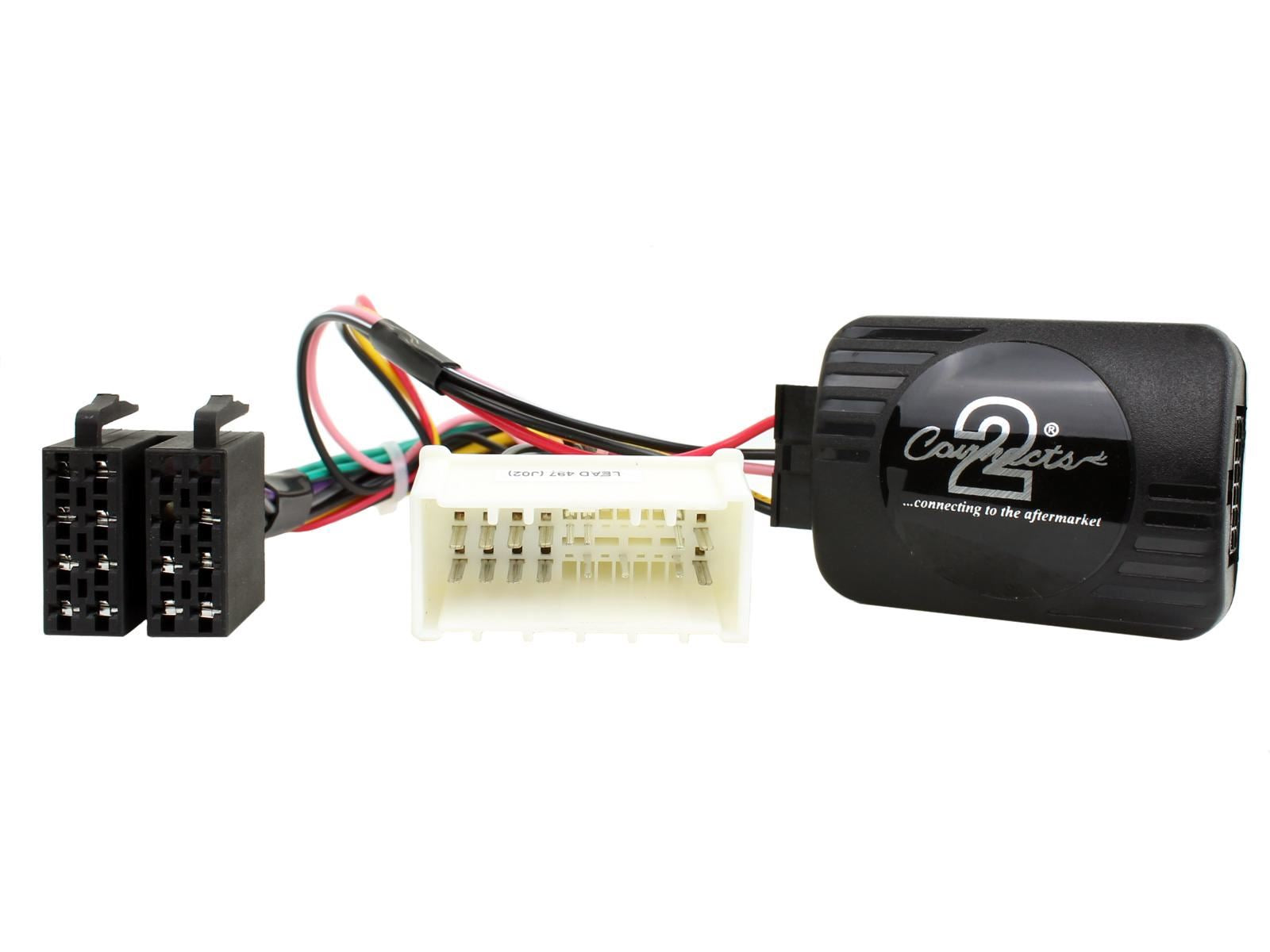 Connects 2 CTKHY03 - Hyundai Santa Fe 2007 - 2010 Double Din Facia & Steering wheel Interface Fitting Installation Kit (Black Facia Panel)
