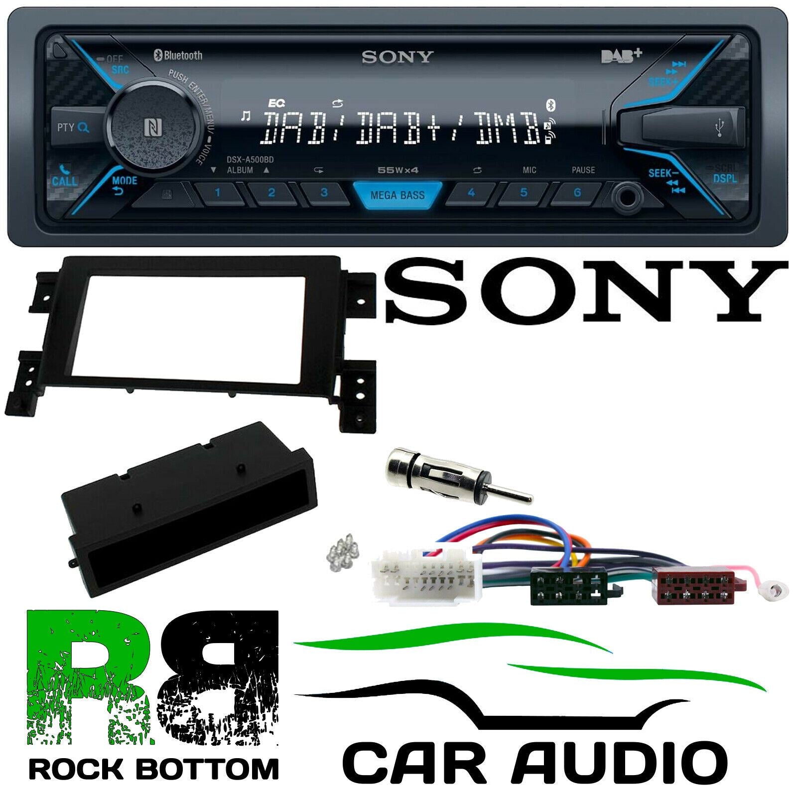 Suzuki Grand-Vitara 2005 On Sony Bluetooth DAB AUX Car Stereo ISO Wiring Kit