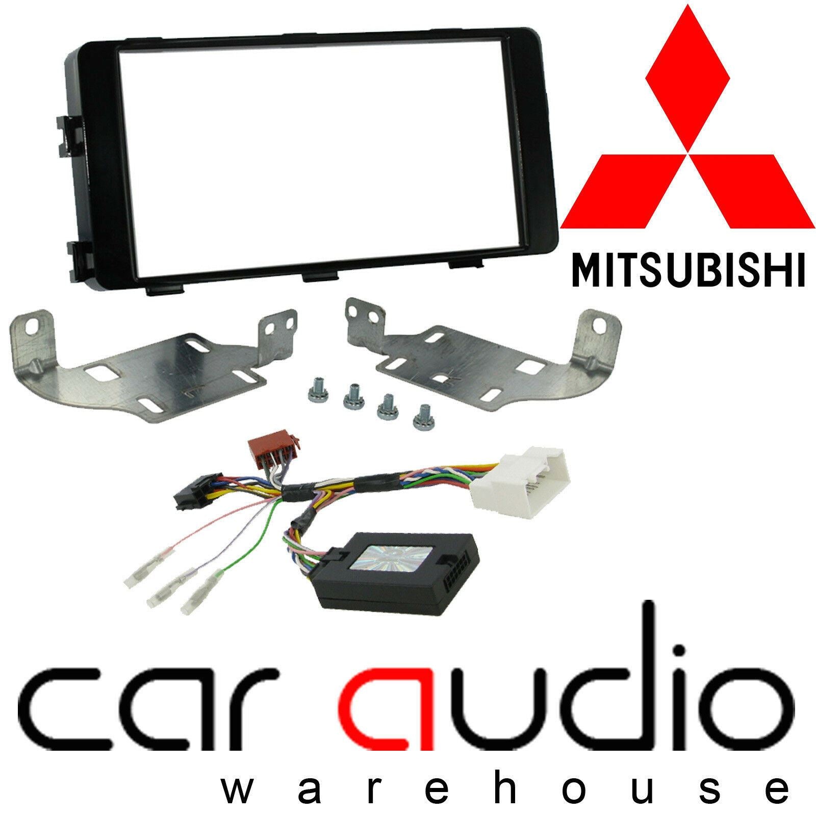 Connects2 CTKMT09 - Mitsubishi Outlander 2013 Onwards Double Din Fascia & Steering Wheel Interface Installation Kit