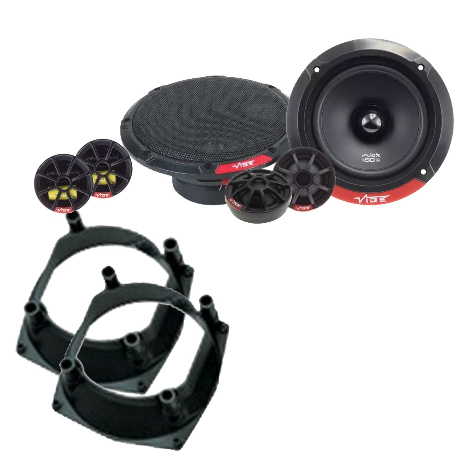 Vibe SLICK5C-V7 2-Way 130mm/13cm/5.25" Component Speakers (Per Pair 480 Watts) Fits Renault Clio 1990-98