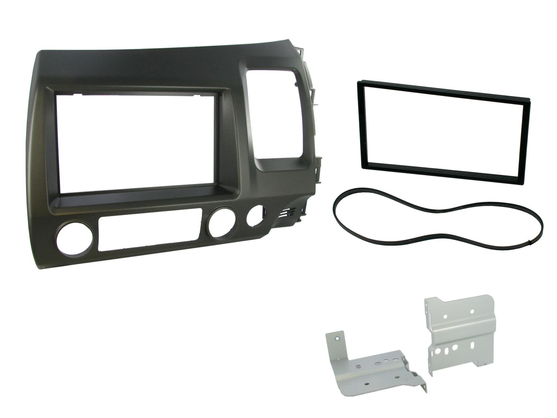 Grundig 6.8" Apple Android Double Din Stereo Fitting Kit + Steering Wheel Stalk Controls to fit Honda Civic 2006-12