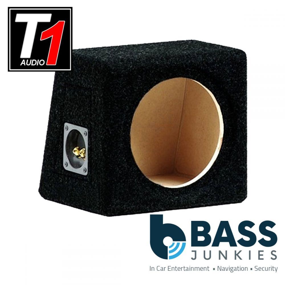 T1 Audio - 8" Sealed Enclosure Fully Carpeted MDF Car Sub Subwoofer Bass Box - Black