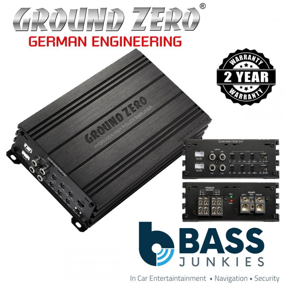 Ground Zero GZHA MINI FOUR 24V - Mini 4-Channel 640 Watts Max Car Amplifier