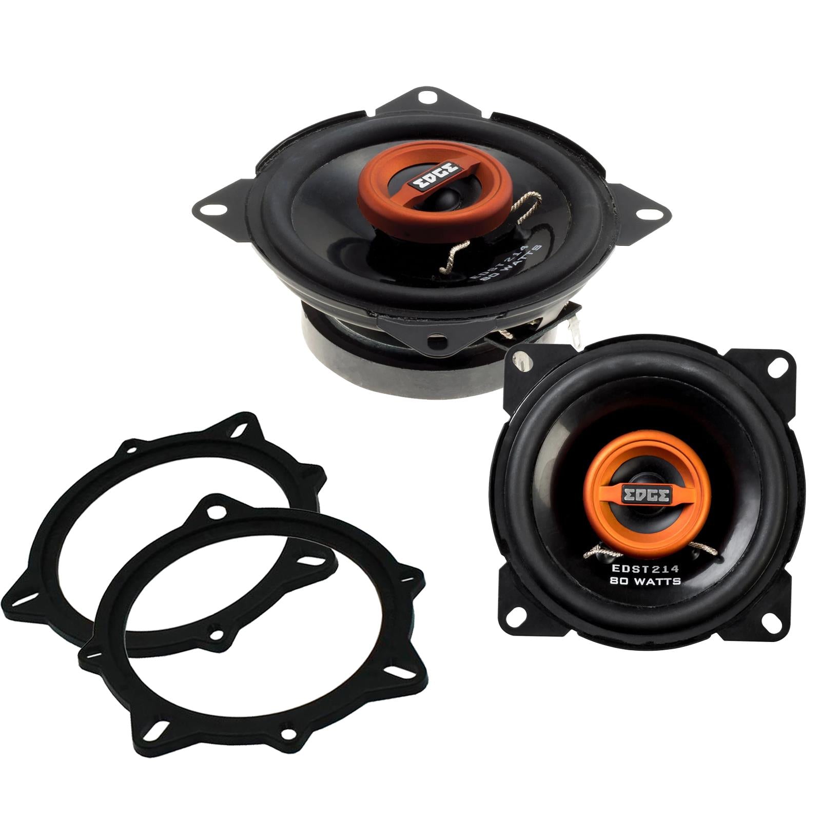 Edge EDST214 100mm/10cm/4" 2-Way Coaxial Car speakers (Per Pair Max 160|40 watts RMS) Fits BMW 5-Series 2006-10 | X1 09-15 | X3 06-10 | X5 06-13 | 3-Series 05-12
