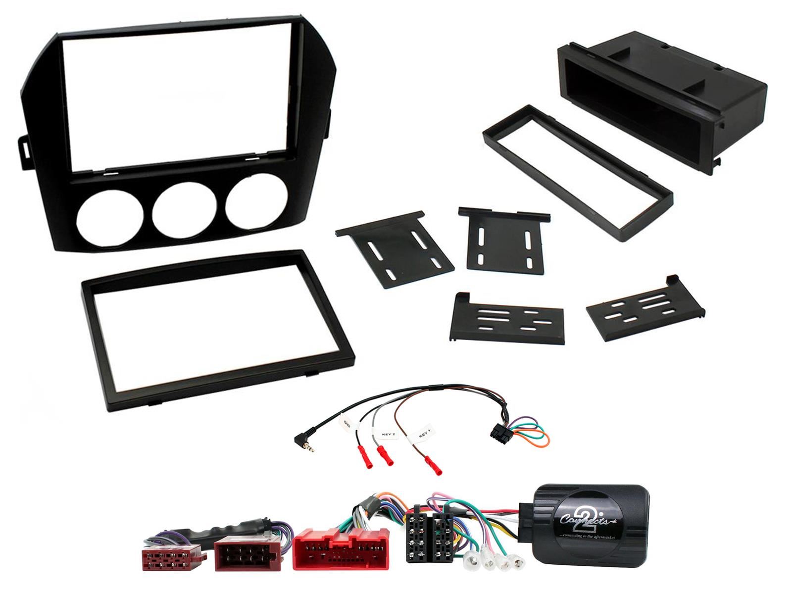 Connects2 CTKMZ02 - Mazda Miata 2006 - 2008 Single Din or Double Din Fascia & Steering Wheel Interface  Installation Kit