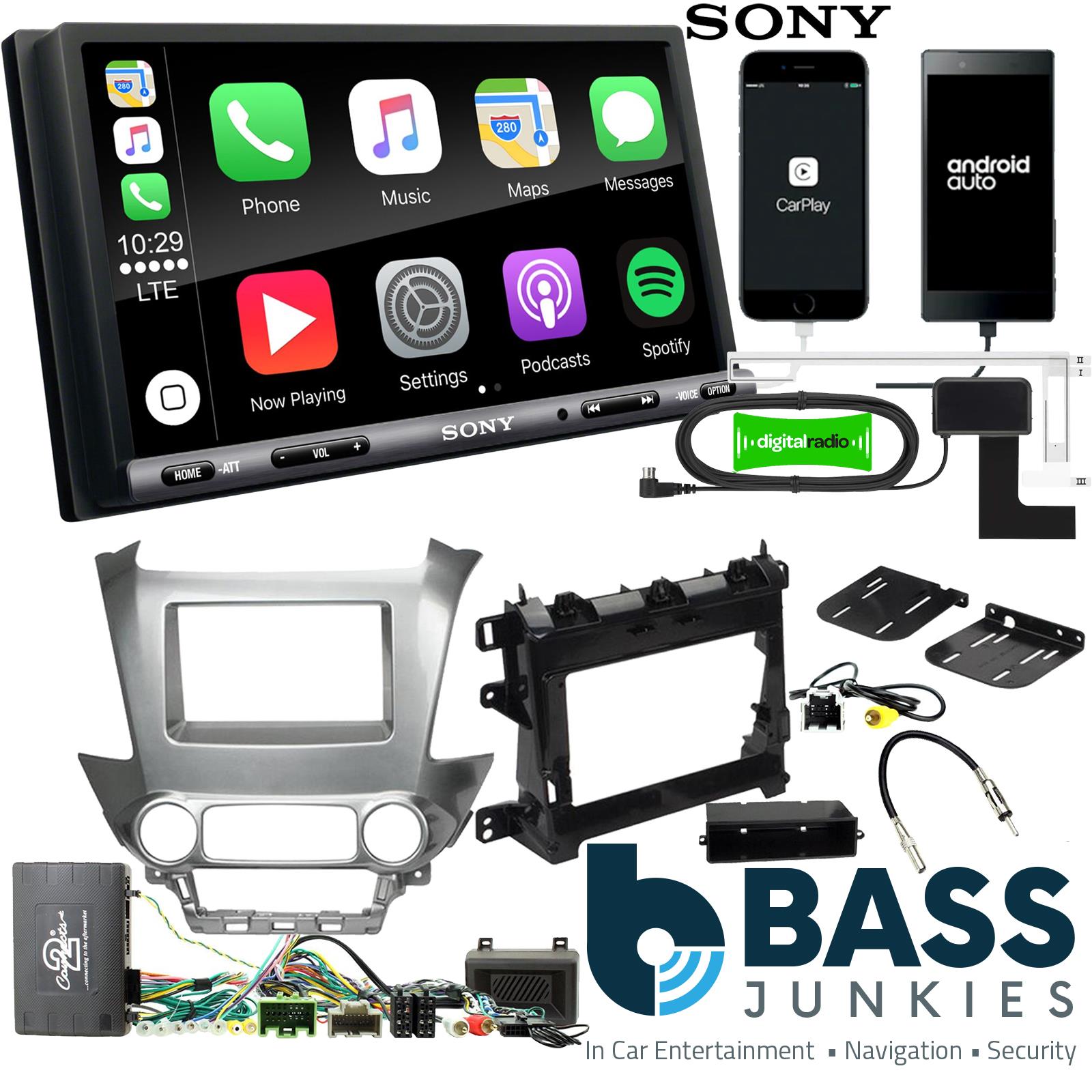 SONY DAB+ Apple | Android Double Din Stereo Fitting Kit + Steering Wheel Stalk Controls to fit Chevrolet Tahoe 2014- | Chevrolet Suburban 2014- | GMC Yukon 2014-