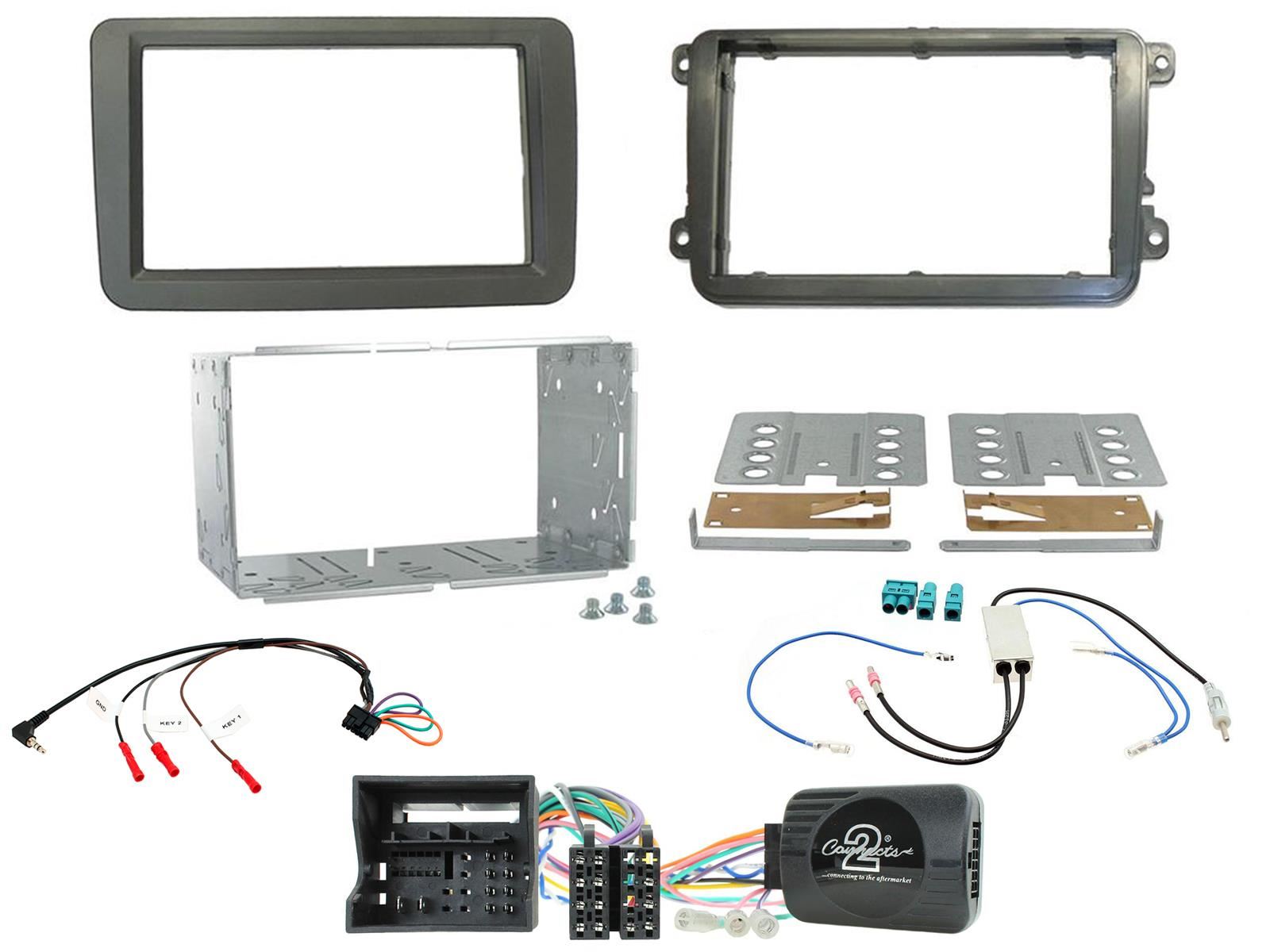 Double Din Stereo Fitting Kit + Steering Wheel Stalk Controls to fit VW Amarok 2015- | Beetle 2015- | Caddy 2015- | Jetta 2015- | Scirocco 2015- | Sharan 2015- | Tiguan 2015- | Transporter 2015-