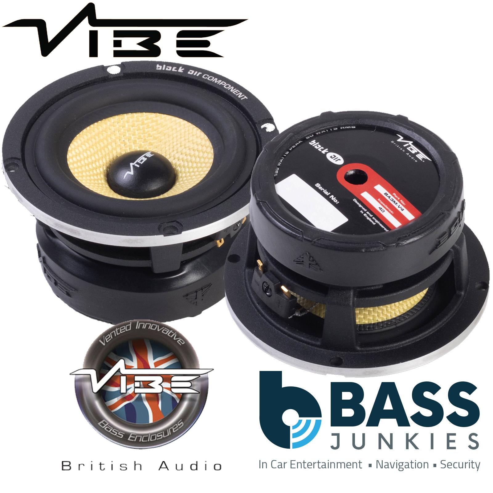 Vibe BA3M-V4 - Blackair 180 Watts 3" inch 1 Way 4 Ohms Midrange Car Speaker