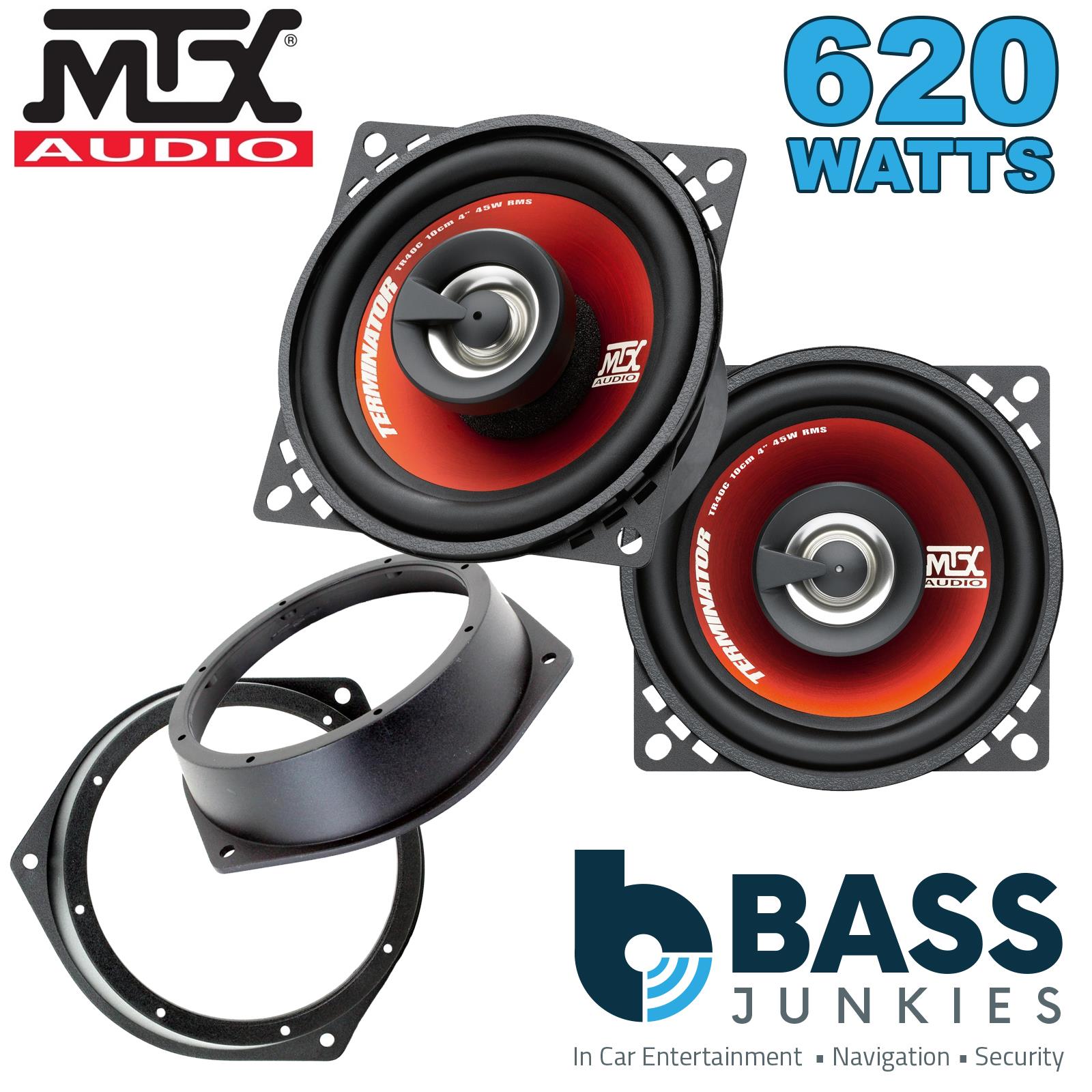 MTX TR40C 100mm/10cm/4" 2-Way Coaxial Car speakers (Per Pair Max 620|90 watts RMS) Fits Vauxhall Vectra 1995-02 | Astra 98-04 | Omega 94-03 | Zafira 99-05 | Vivaro 01-14
