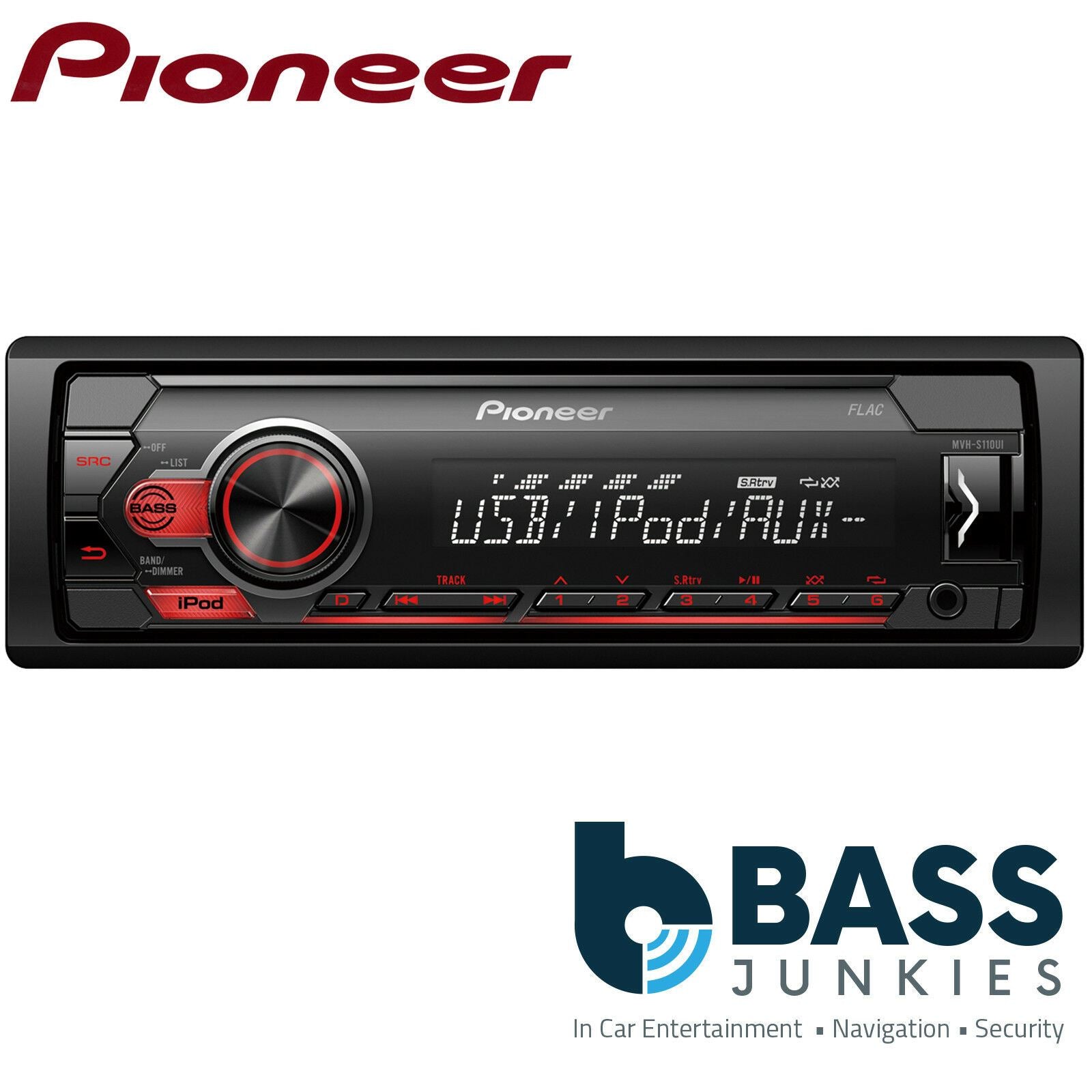 Pioneer MVH-S110UI Mechless USB Aux iPod/iPhone Android Car Stereo