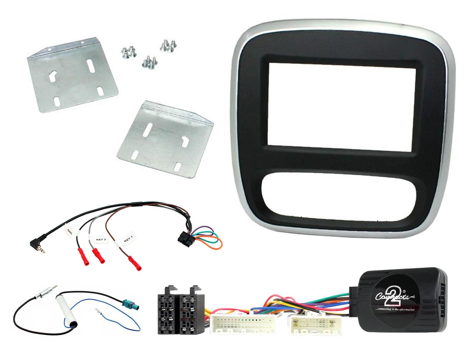 Connects2 CTKRT07 - Renault Trafic 2015 Onwards Double Din Fascia & Steering Wheel Interface Installation Kit