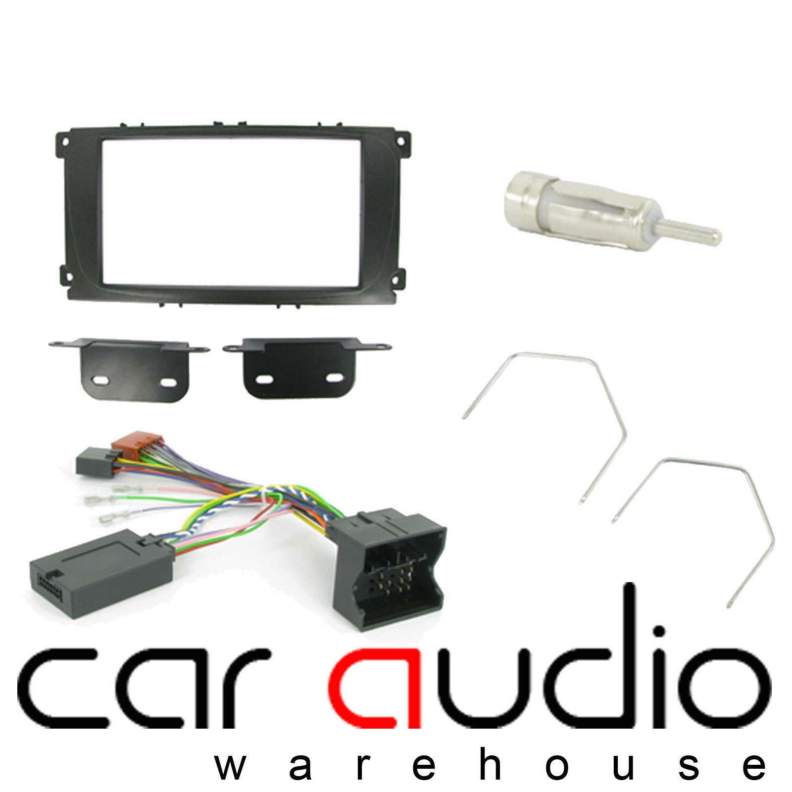 Connects 2 CTKFD24 - Ford Focus 2008 - 2011 Double Din Facia & Steering wheel Interface Fitting Installation Kit (Black Facia Panel)