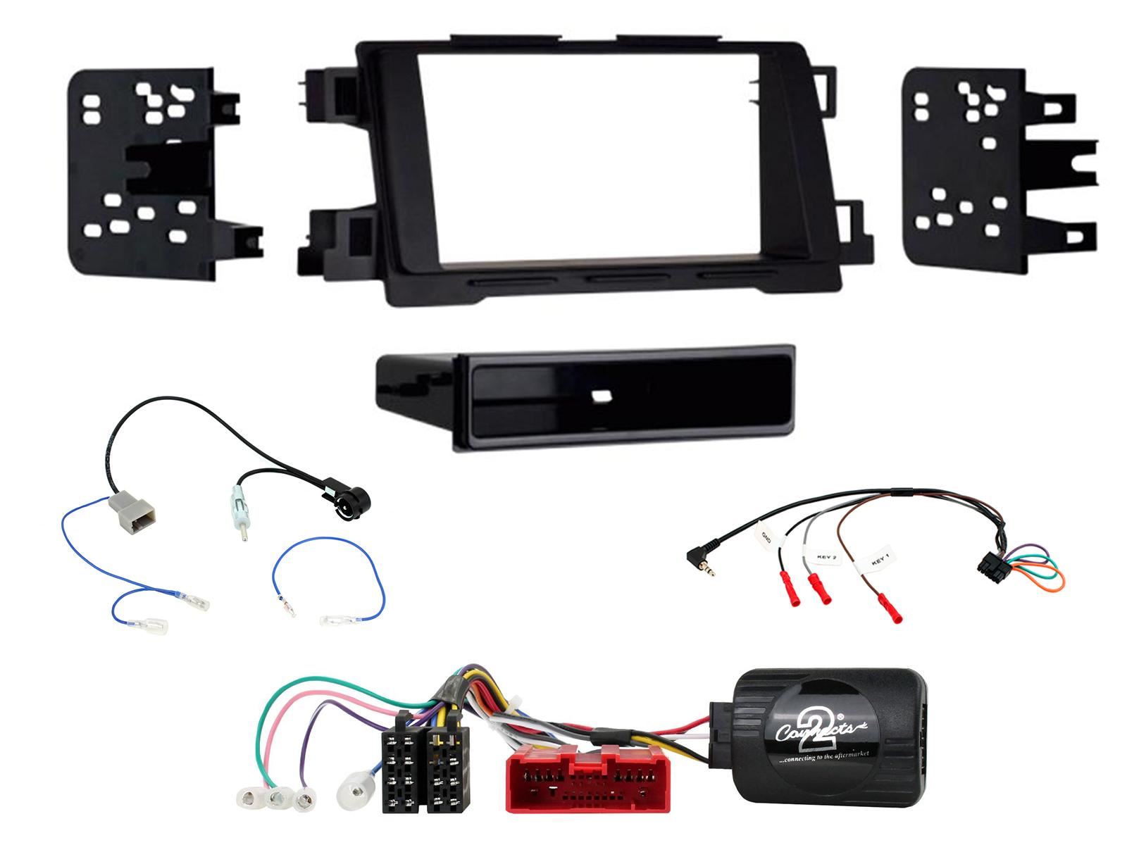 Double Din Stereo Fitting Kit + Steering Wheel Stalk Controls to fit Mazda CX-5 2012-17