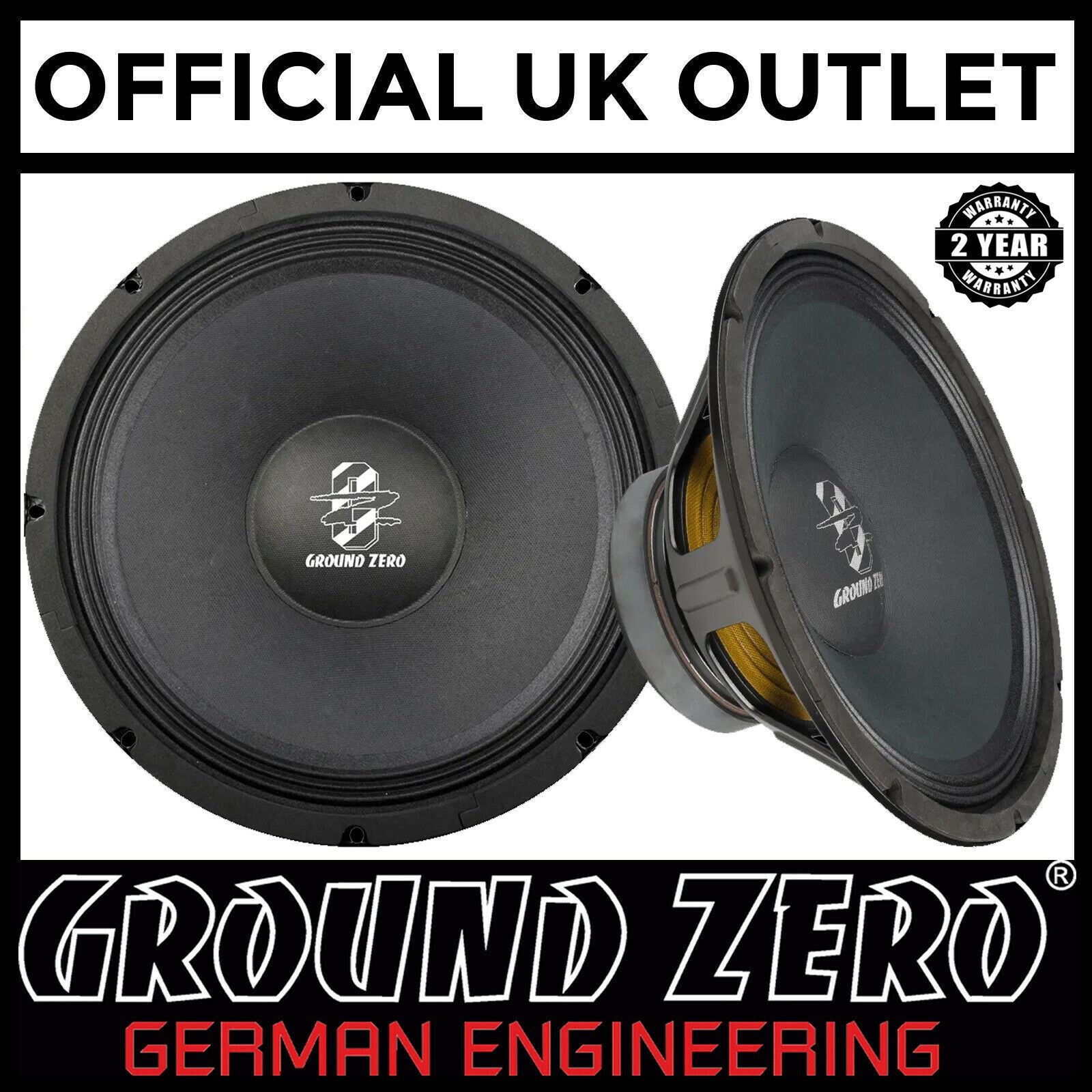 Ground Zero GZCW 12-50 - 12" Inch 30 cm 600 Watts 4-Ohm Midwoofer Car Speaker Single