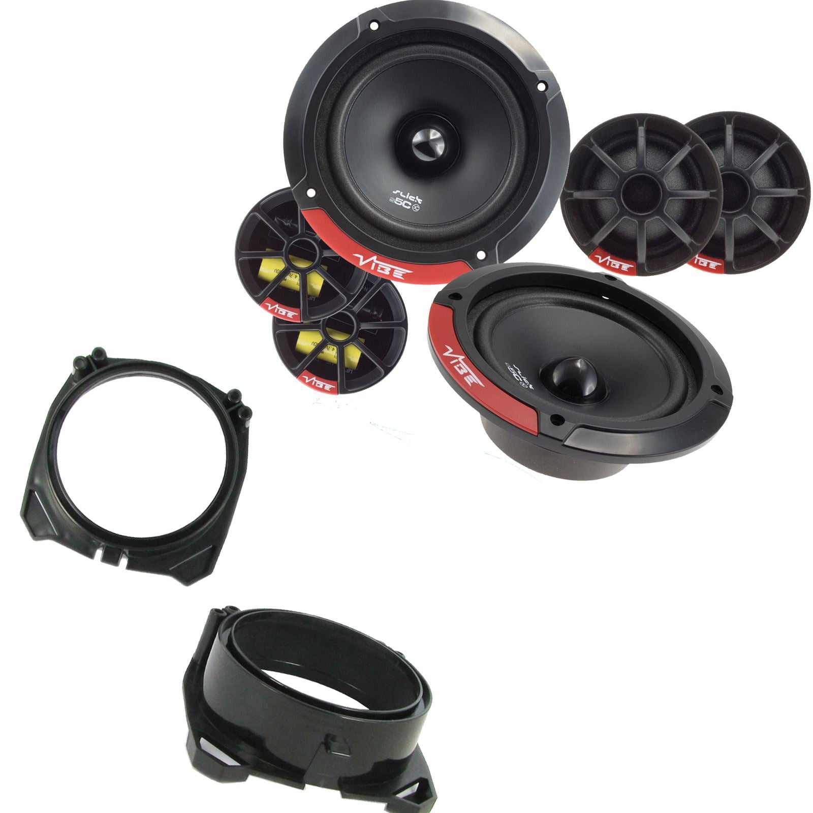 Vibe SLICK5C-V7 2-Way 130mm/13cm/5.25" Component Speakers (Per Pair 480 Watts) Fits Ford Fiesta 1989-96