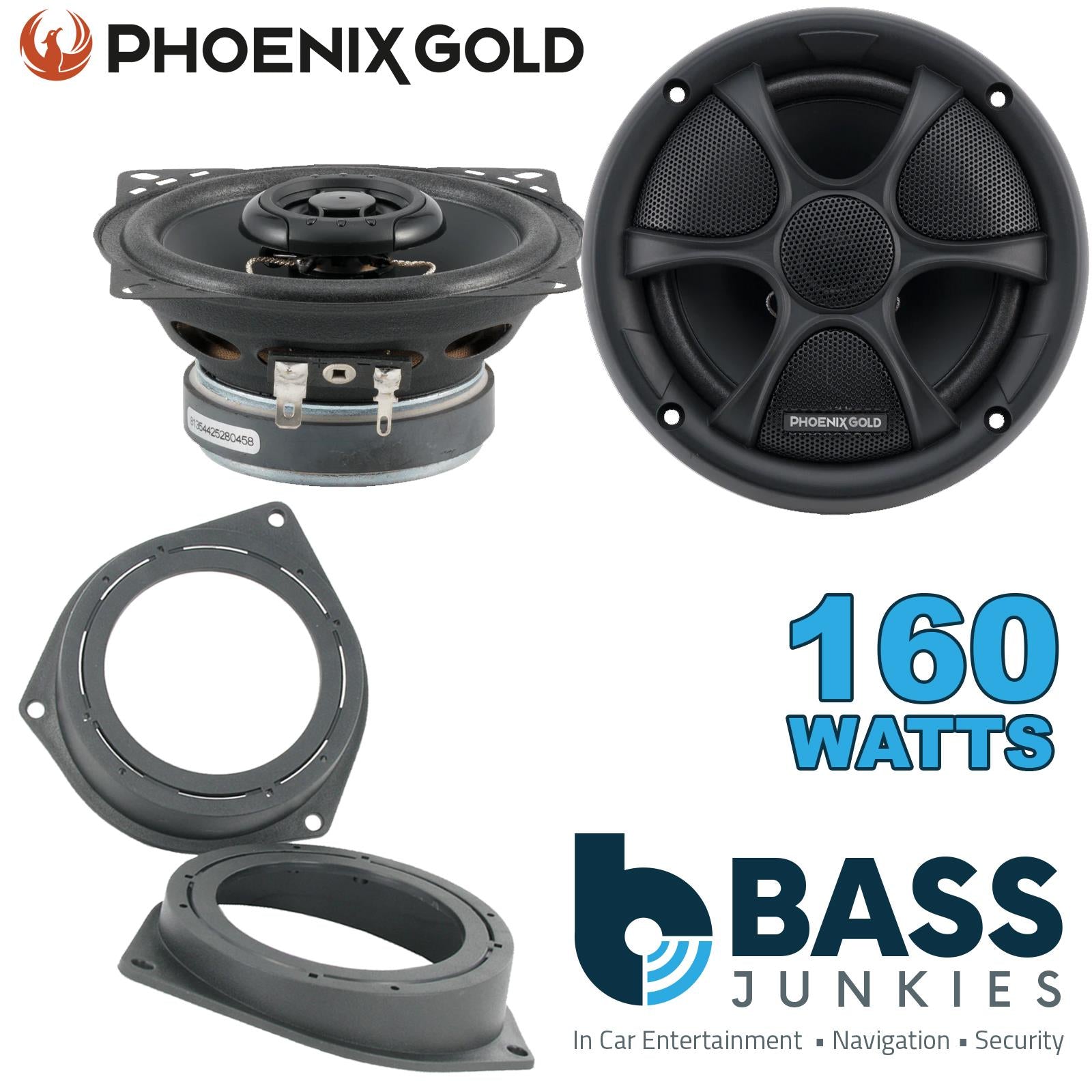 Phoenix Gold RX4CX 100mm/10cm/4" 2-Way Coaxial Car speakers (Per Pair Max 160|80 watts RMS) Fits Ford KA 2009-16