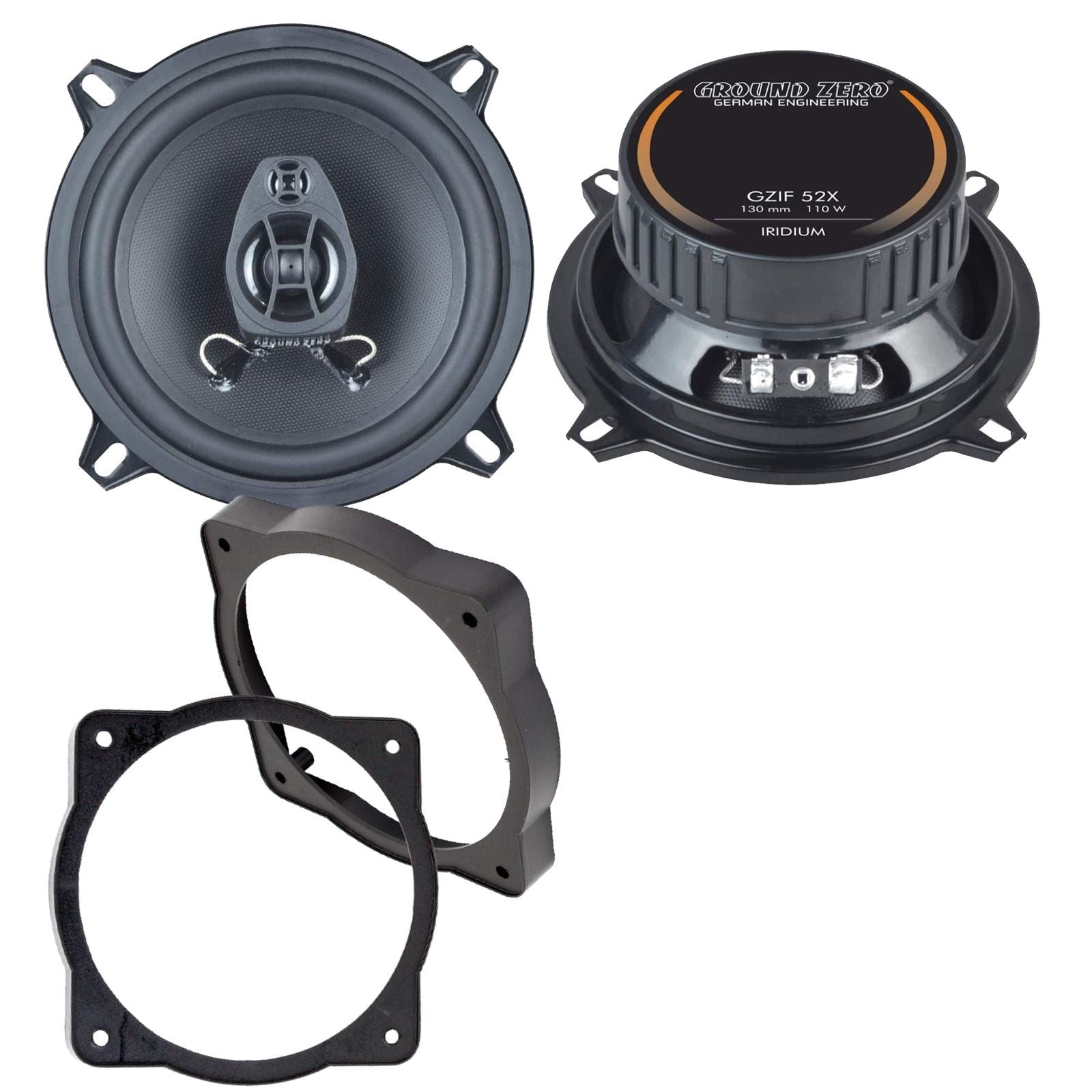 Ground Zero 2-Way 130mm/13cm/5.25" Car Coaxial Speakers (Pair Max 220 Watts) Fits Universal