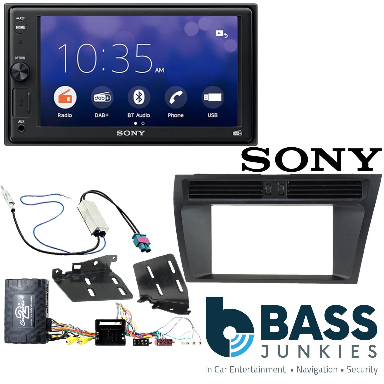 SONY XAV-1550D DAB+ Smart Bluetooth Car Radio + Stereo fitting kit + Steering Wheel Controls Loom for Audi A4 2008-2015 | Audi A5 2008-2015