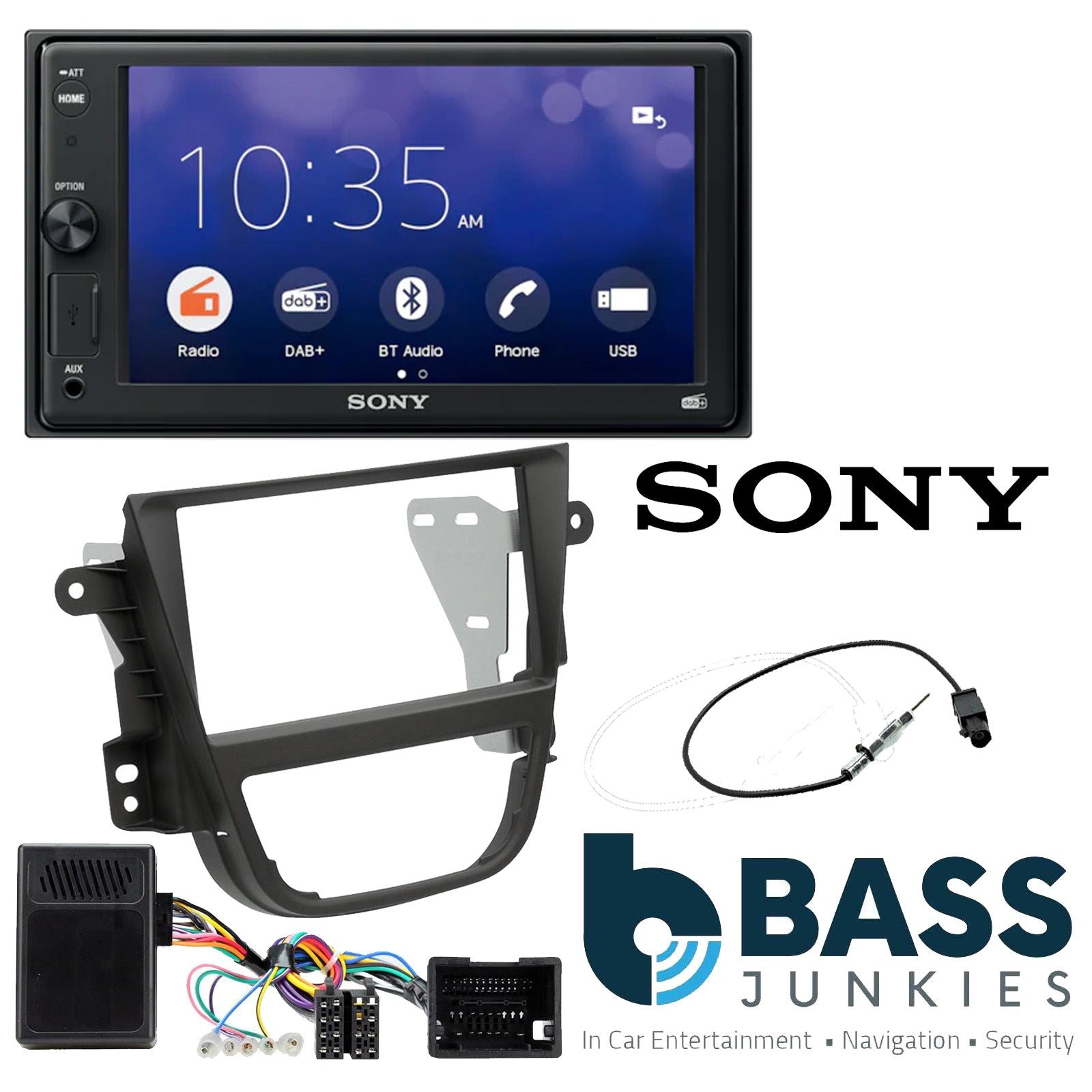 SONY XAV-1550D DAB+ Smart Bluetooth Car Radio + Stereo fitting kit + Steering Wheel Controls Loom for Vauxhall Mokka 2012-2020 | Opel Mokka 2012-2016
