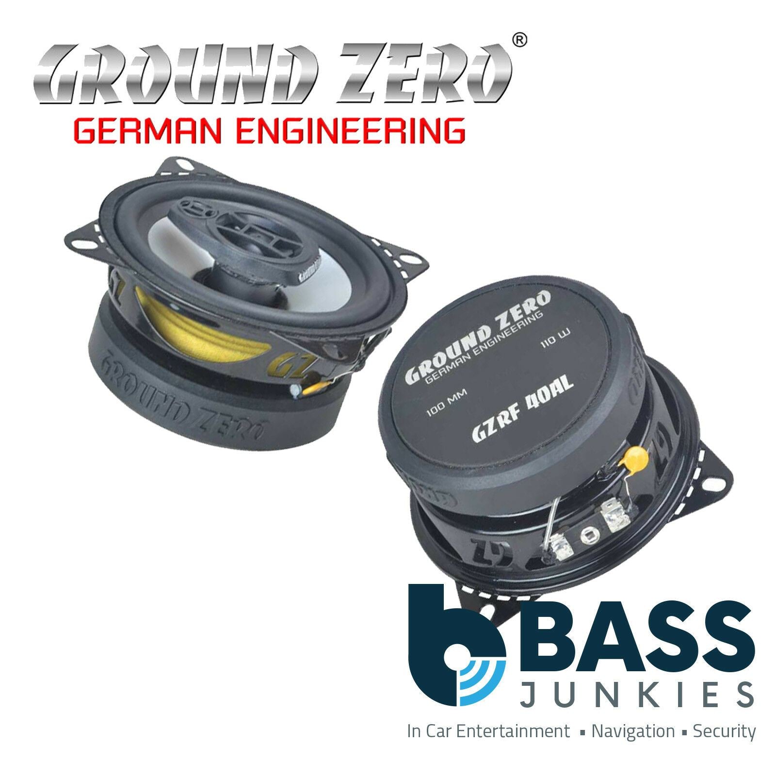Ground Zero GZRF 40AL - 4" Inch 10cm 100 Watts 3 Ohm 2-Way Coaxial Car Speaker