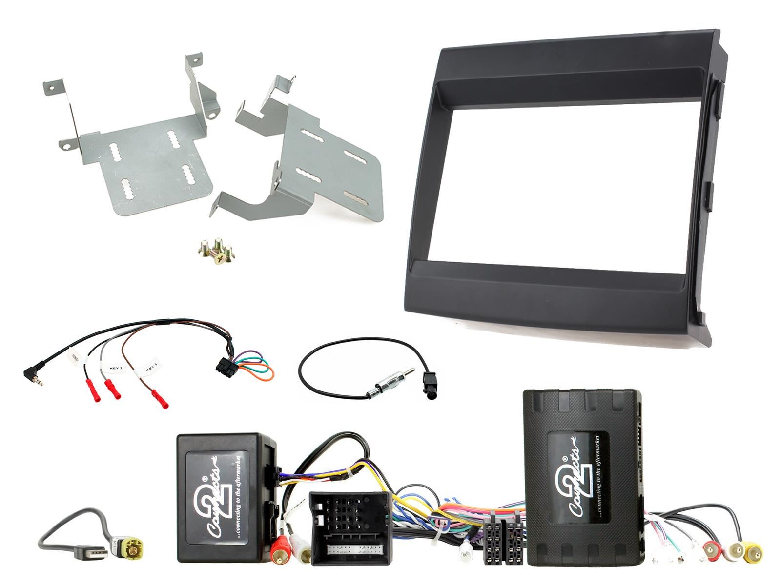 Grundig 6.8" Apple Android Double Din Stereo Fitting Kit + Steering Wheel Stalk Controls to fit Porsche Cayenne 2011-16