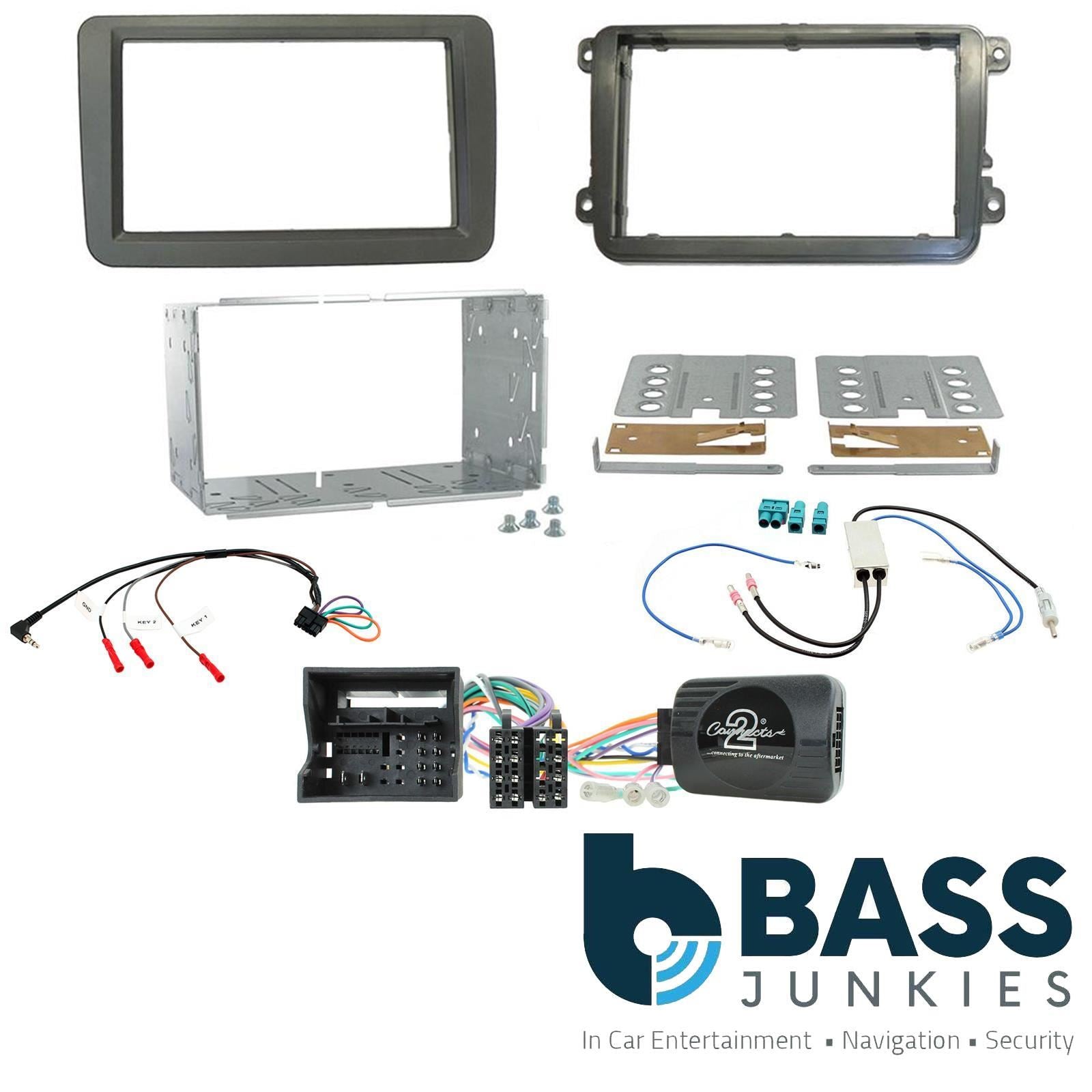 Double Din Stereo Fitting Kit + Steering Wheel Stalk Controls to fit VW Amarok 2015- | Beetle 2015- | Caddy 2015- | Jetta 2015- | Scirocco 2015- | Sharan 2015- | Tiguan 2015- | Transporter 2015-