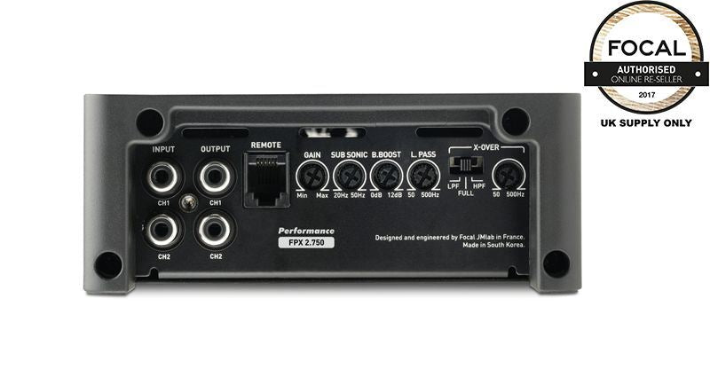 Focal FPX2750 - PERFORMANCE FPX SERIES Car Amplifier 2 Channel 2 x 220w