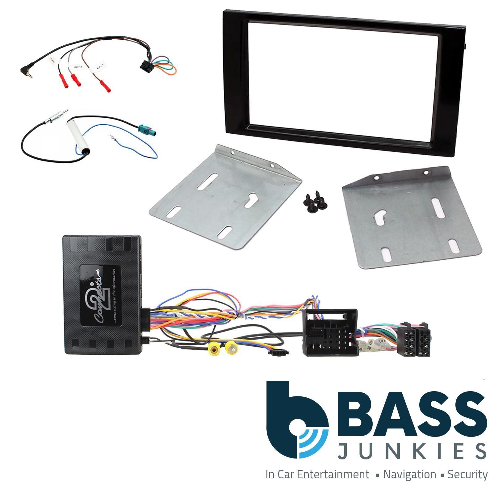 Double Din Stereo Fitting Kit + Steering Wheel Stalk Controls to fit Seat Leon 2012-15 | Seat Ibiza 2015-17