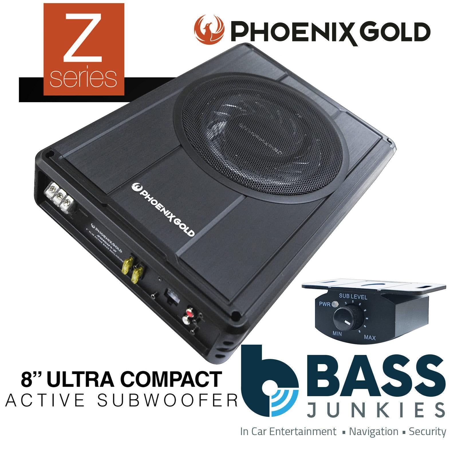 Phoenix Gold - Z8150V2 8" Inch 300 Watts Underseat Amplified Car Subwoofer