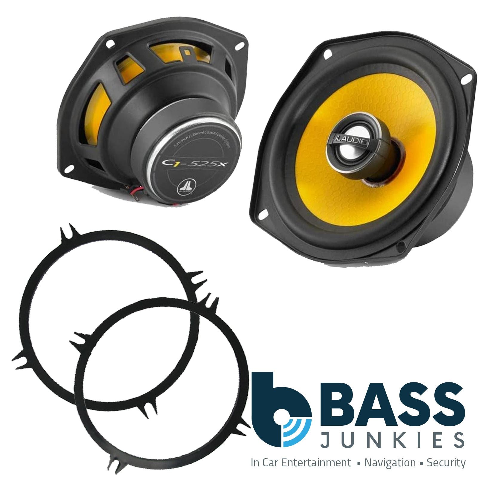 JL Audio C1-525X 2-Way 130mm/13cm/5.25" Coaxial Speakers (Per Pair 450 Watts) Fits Universal
