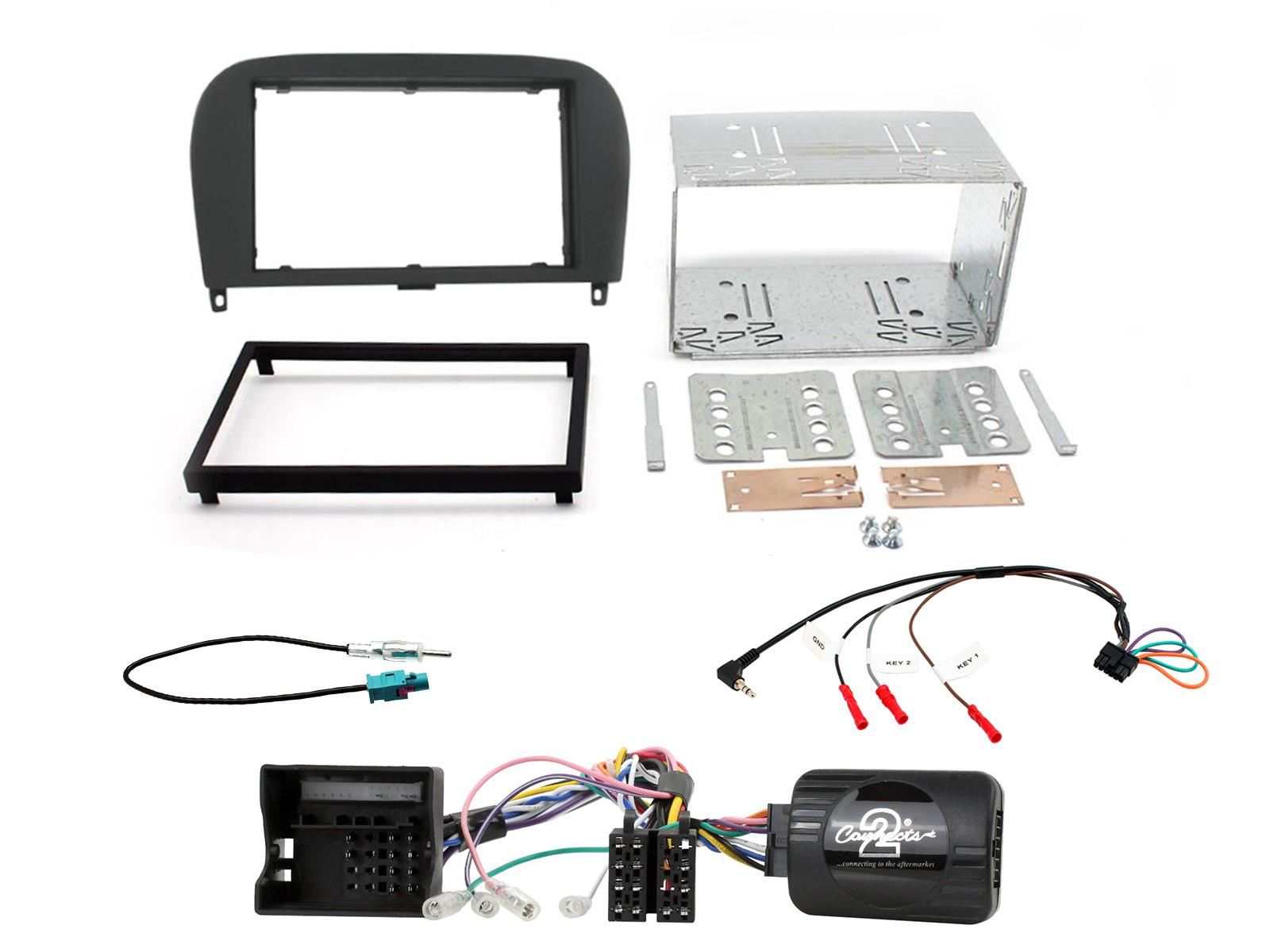 Connects2 CTKMB08 - Mercedes Benz SL R320 2004 - 2014 Double Din Fascia & Steering Wheel Interface Installation Kit