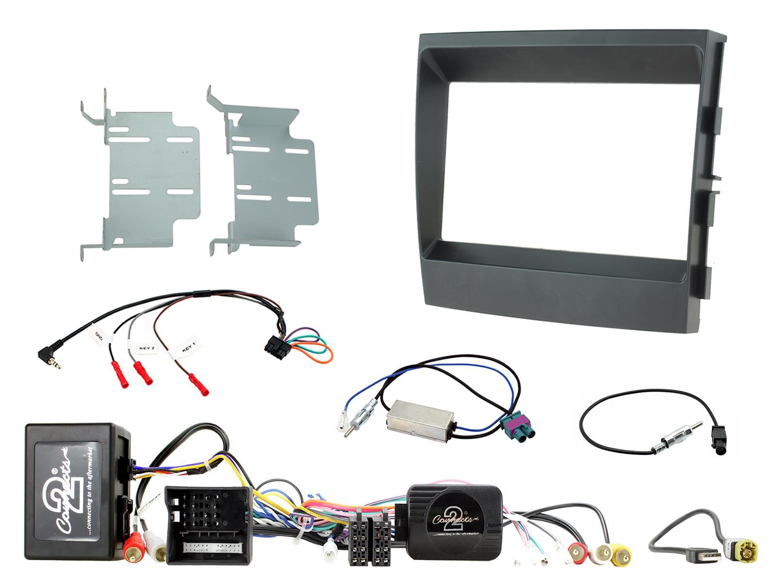 Grundig 6.8" Apple Android Double Din Stereo Fitting Kit + Steering Wheel Stalk Controls to fit Porsche Panamera 2009-16