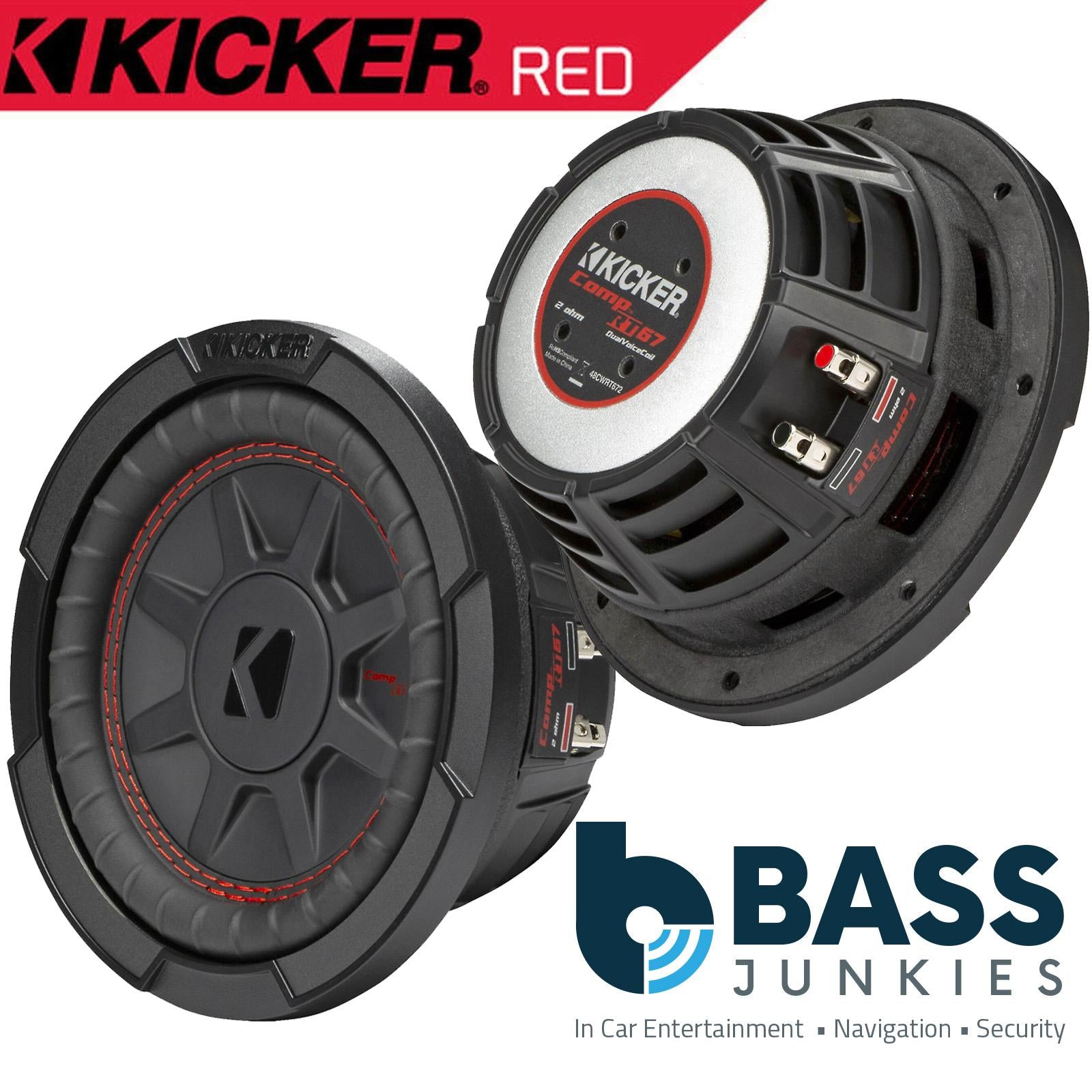 KICKER 48CWRT672 6.75" 17cm 300 Watts Dual Voice Coil Car Van Boot Sub Subwoofer
