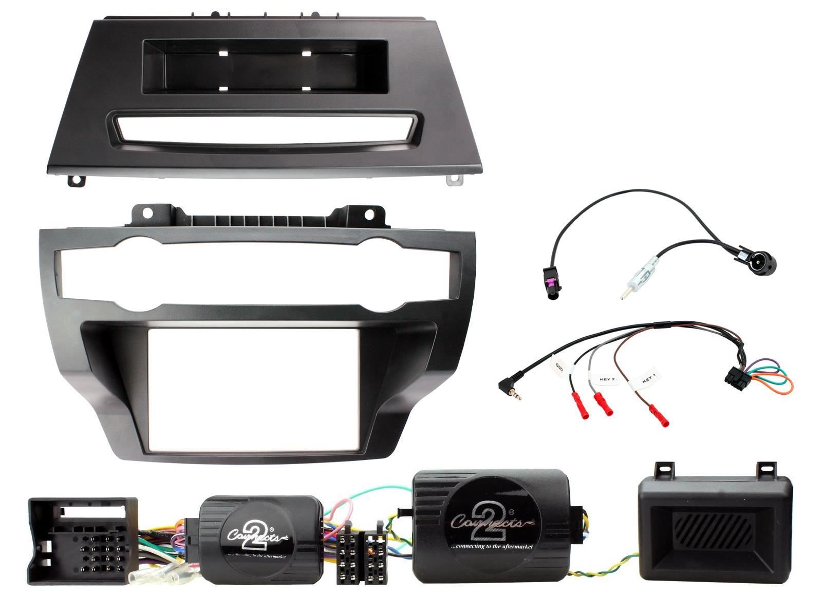 Grundig 6.8" Apple Android Double Din Stereo Fitting Kit + Steering Wheel Stalk Controls to fit BMW X5 2007-13 | BMW X6 2008-14