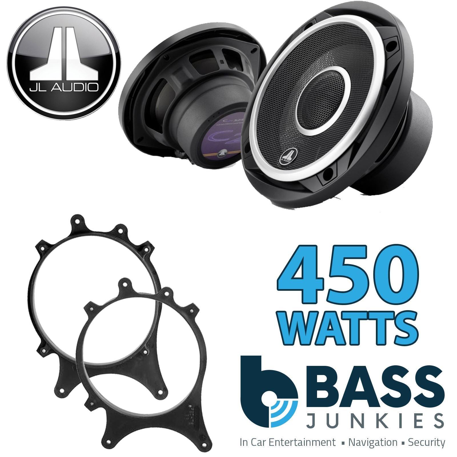 JL Audio C2-525X 2-Way 130mm/13cm/5.25" Coaxial Speakers (Per Pair 450 Watts) Fits BMW 3-Series 1994-00