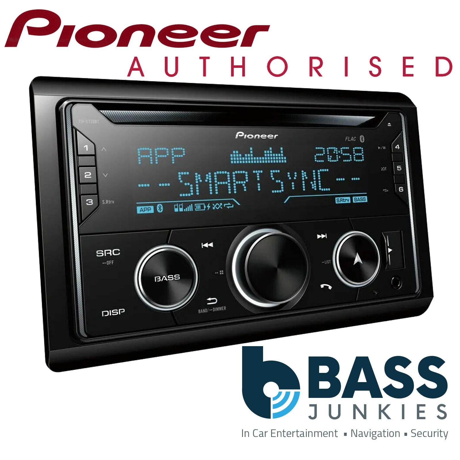 Pioneer FH-S720BT - CD MP3 USB AUX Bluetooth iPhone Android Spotify  50 x 4 Watts Double Din Car Stereo